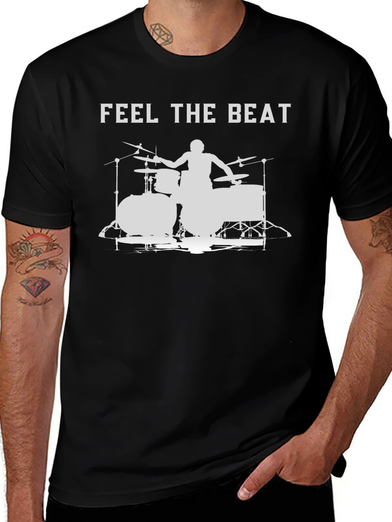 Feel The Beat Drummer Silhouette T-Shirt
