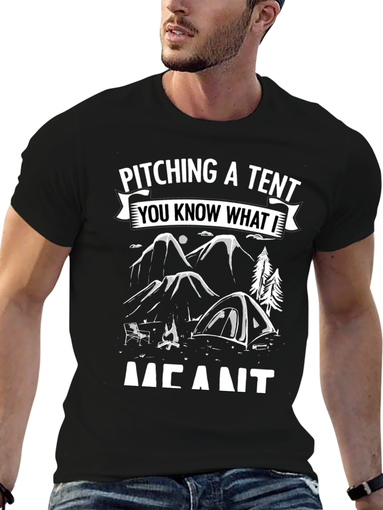 Pitching A Tent Funny Camping T-Shirt