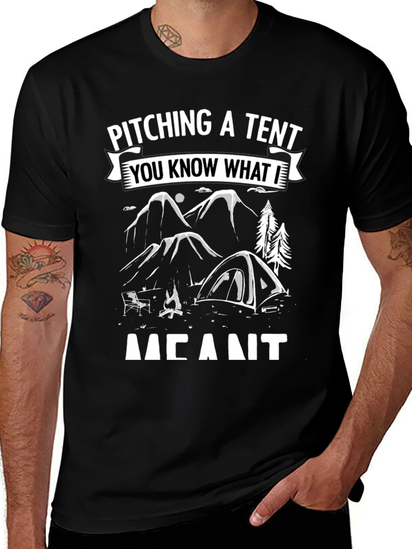 Pitching A Tent Funny Camping T-Shirt