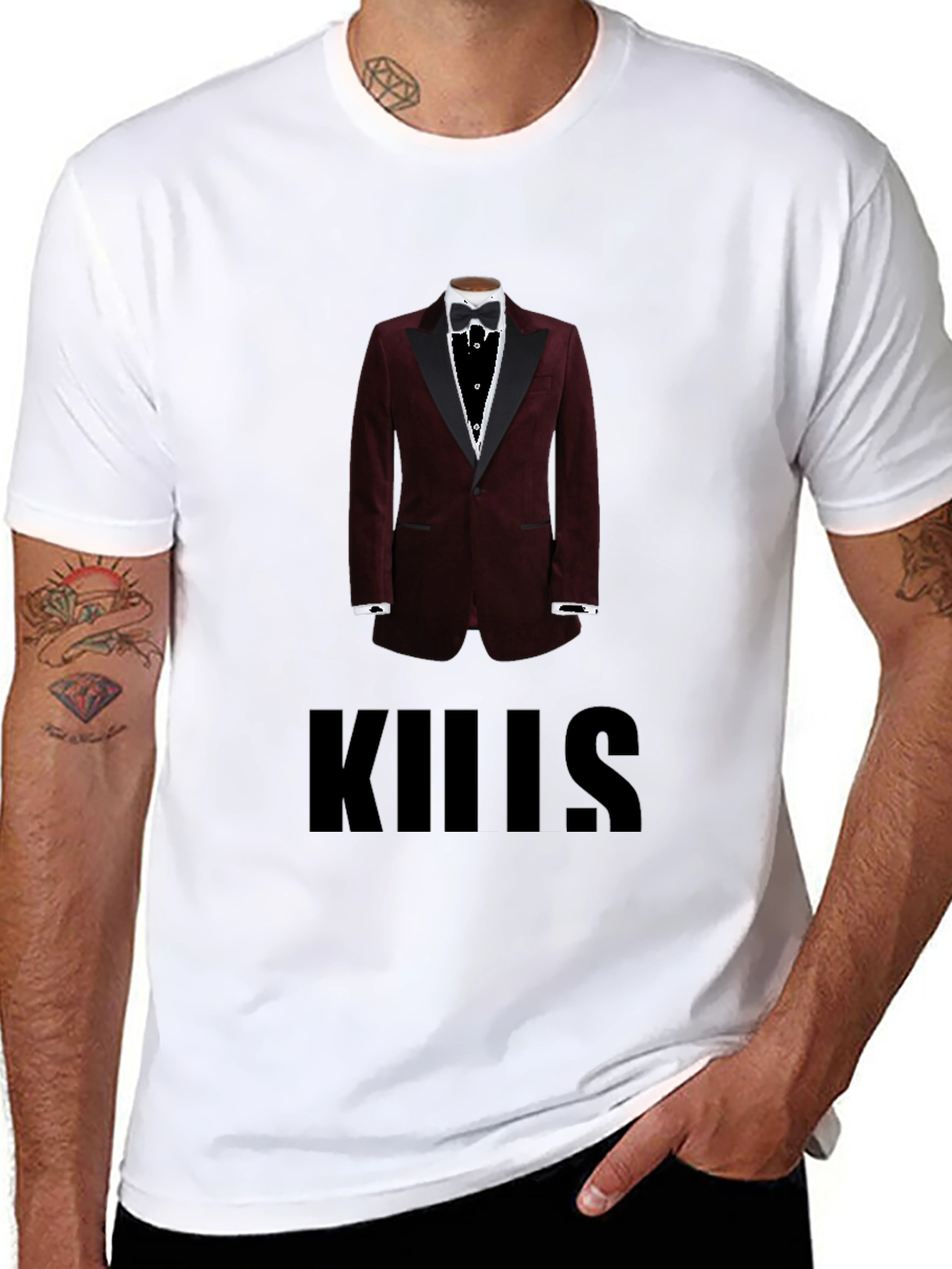 Mens Kills Tuxedo Graphic T-Shirt - Black