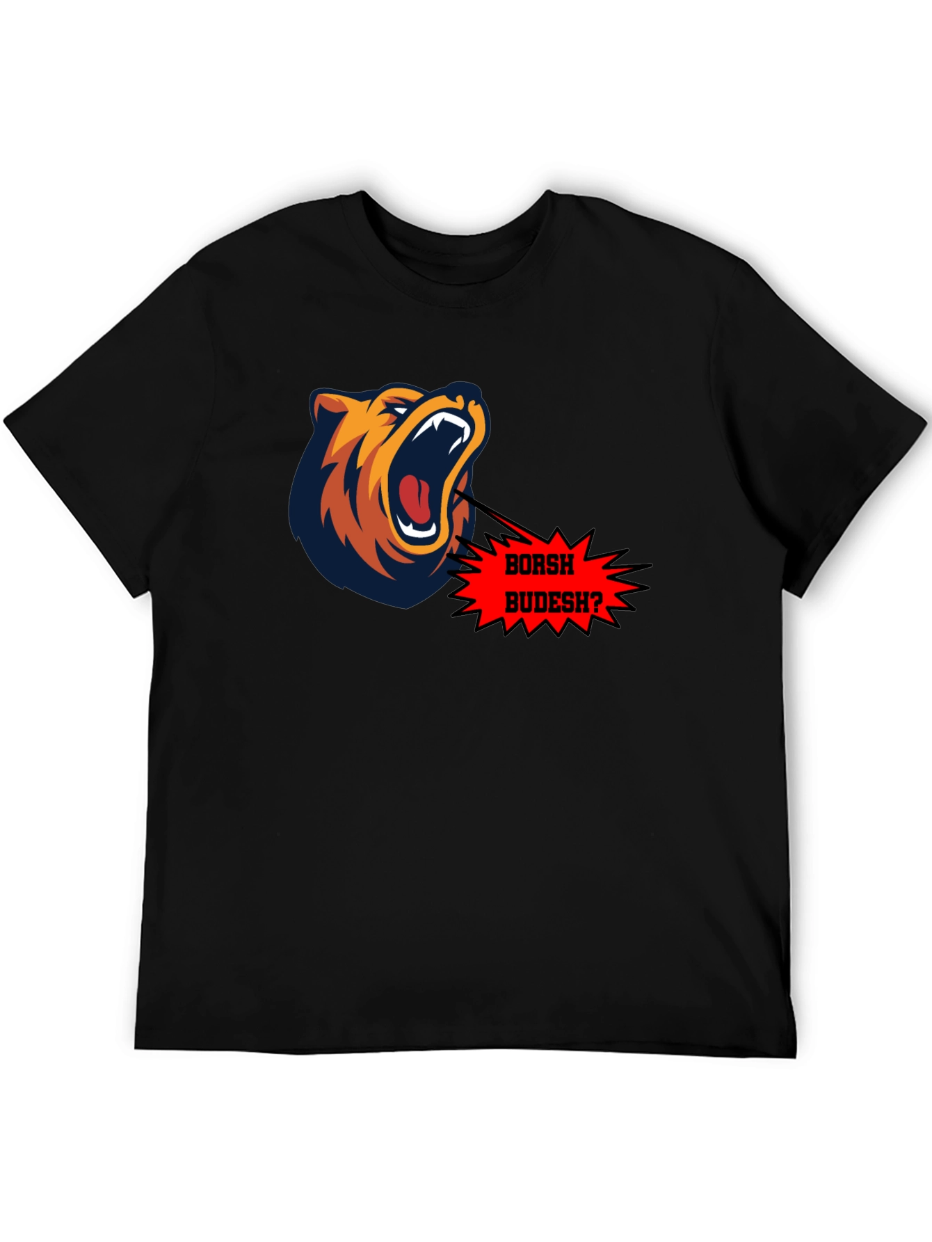 Borsh Budesh? Bear Graphic Black T-Shirt