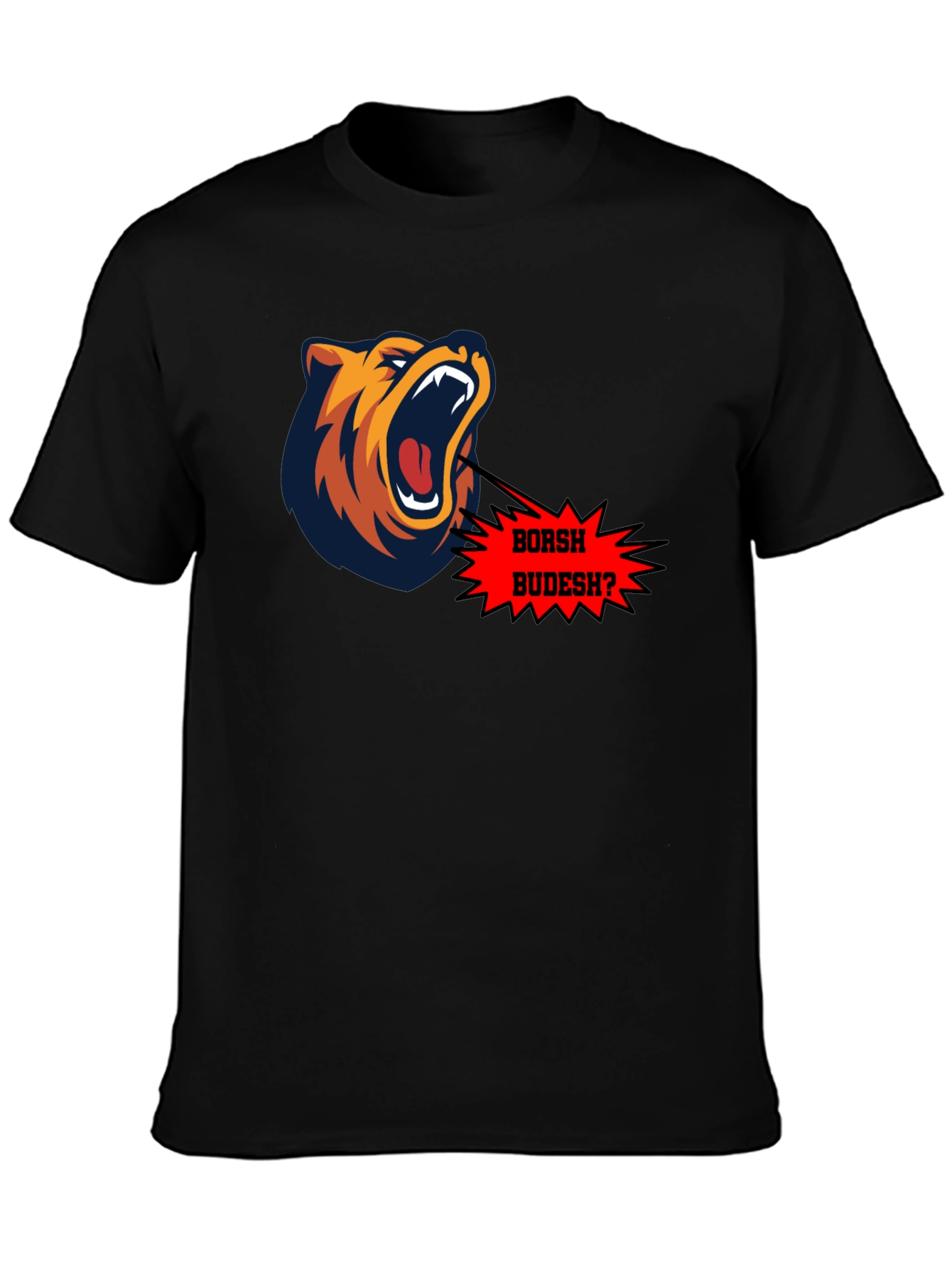 Borsh Budesh? Bear Graphic Black T-Shirt