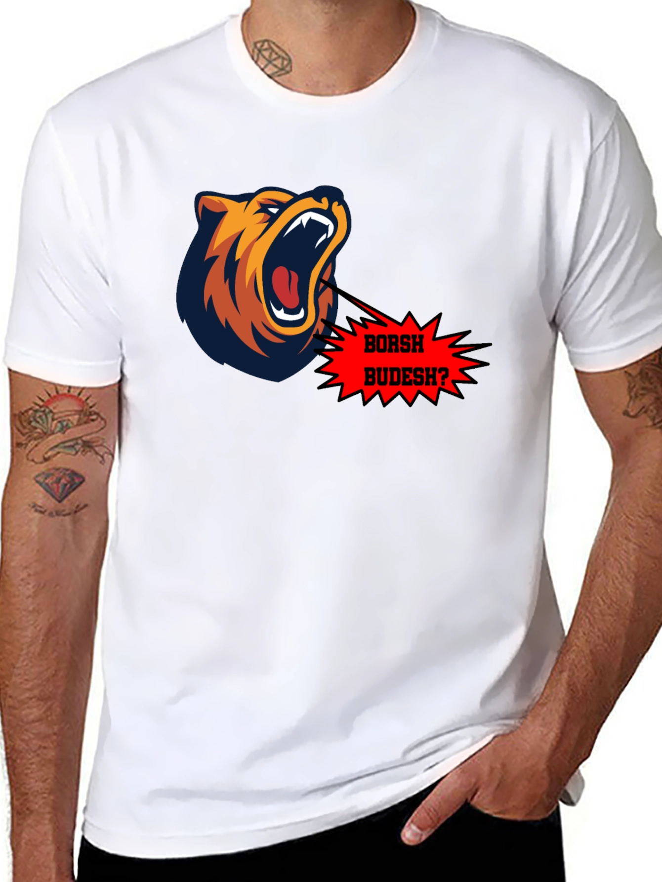 Borsh Budesh? Bear Graphic Black T-Shirt