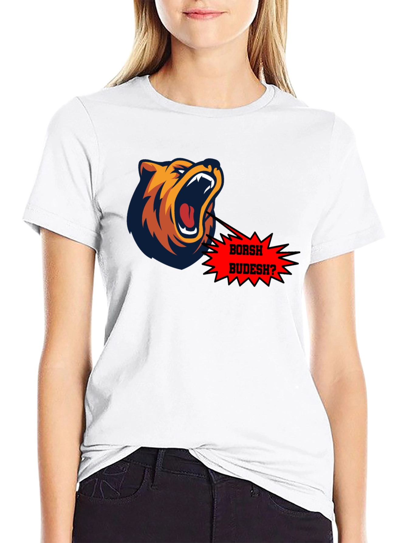 Borsh Budesh? Bear Graphic Black T-Shirt