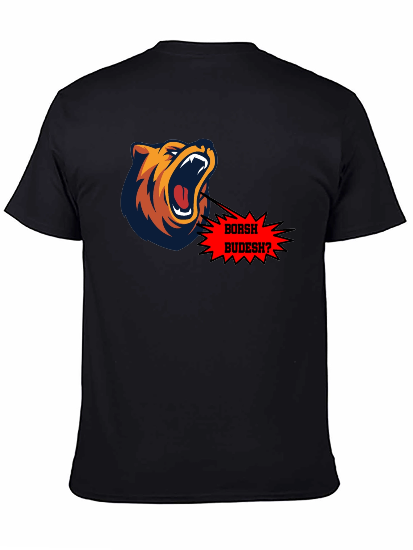 Borsh Budesh? Bear Graphic Black T-Shirt