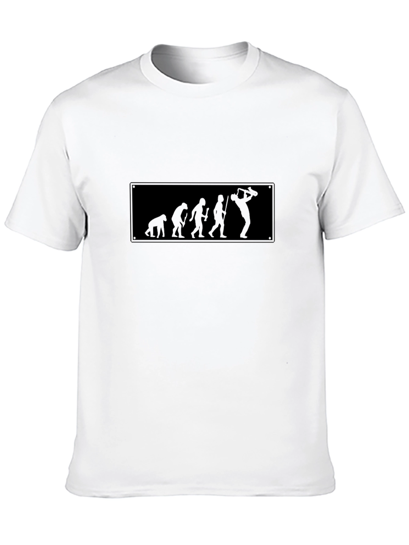 Evolution of Saxophone Player Black T-Shirt