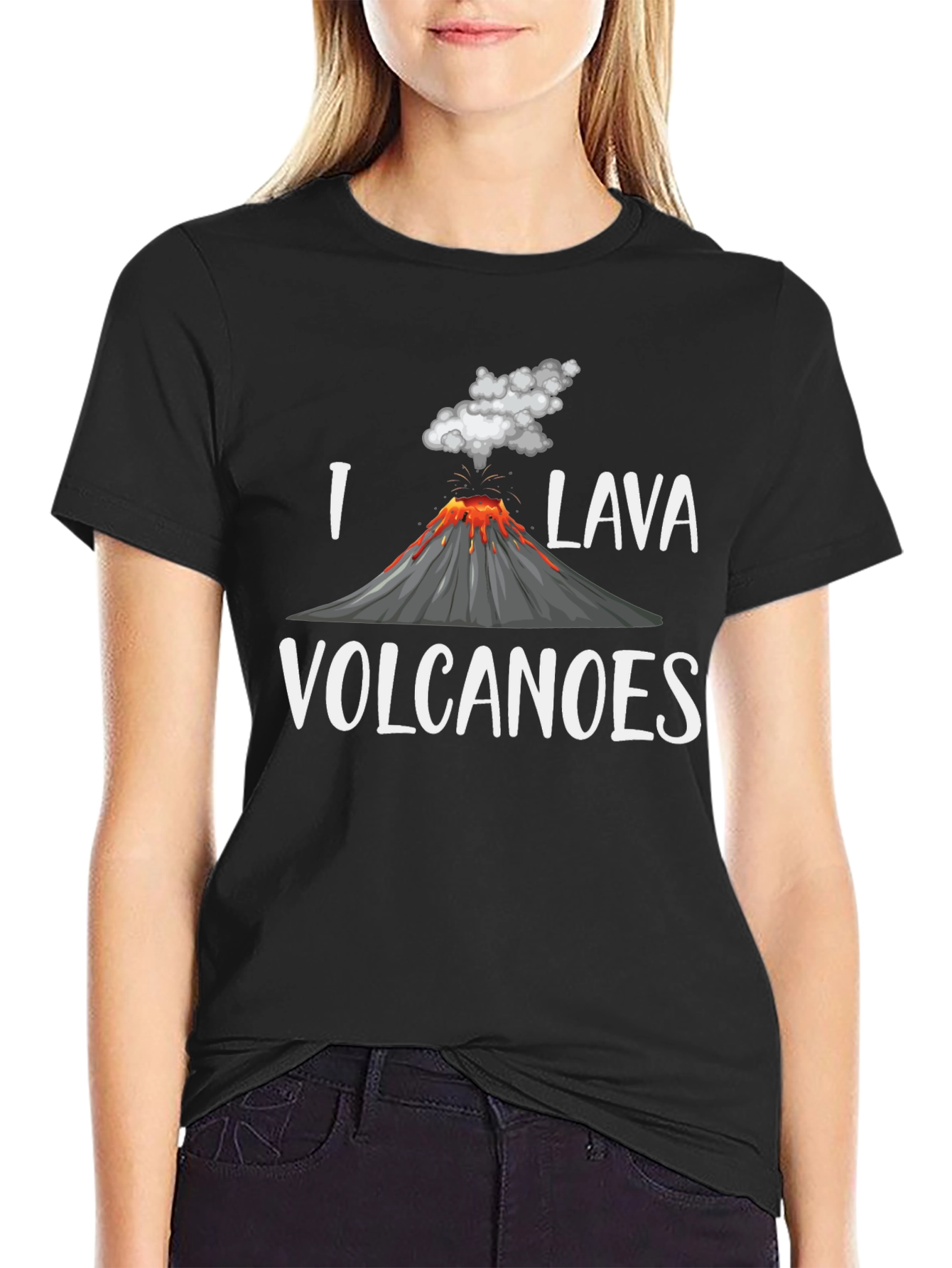 I Lava Volcanoes Black Graphic T-Shirt
