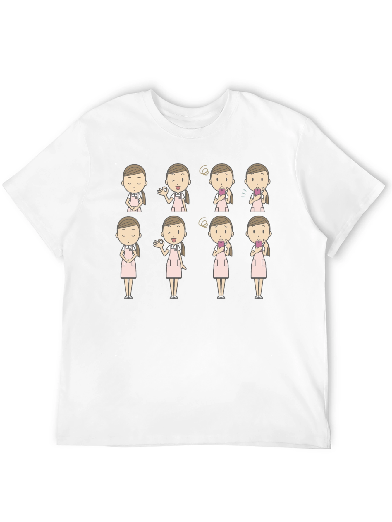 Cartoon Nurse T-Shirt - Black