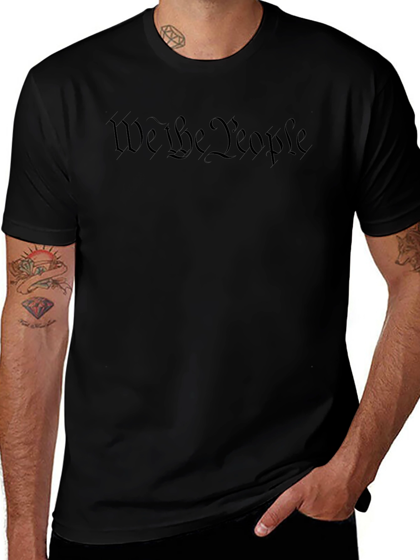 We The People Black Graphic Tee
