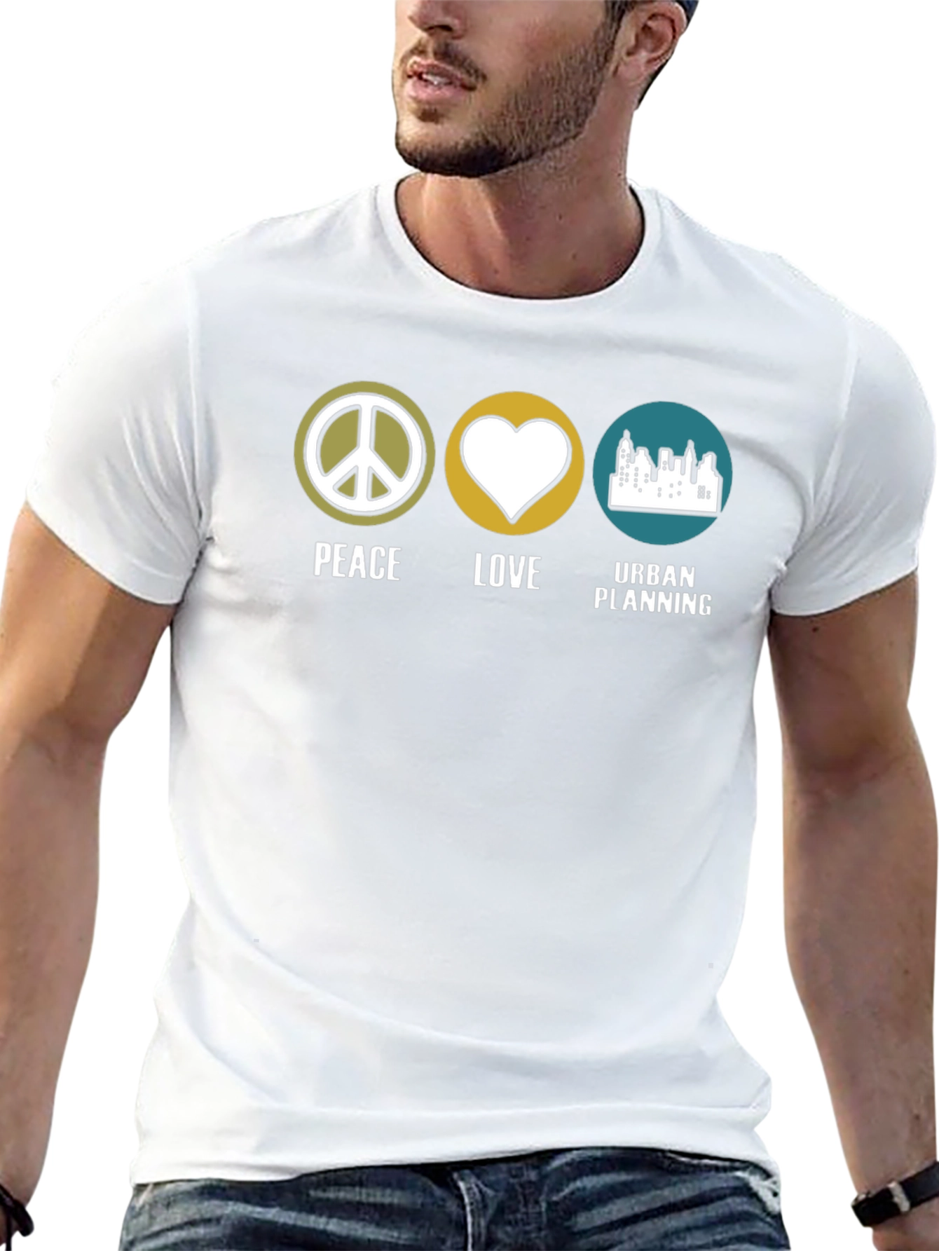 Peace Love Urban Planning Graphic Tee - Black