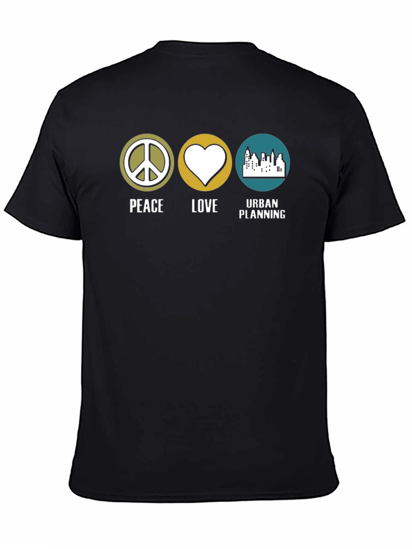 Peace Love Urban Planning Graphic Tee - Black