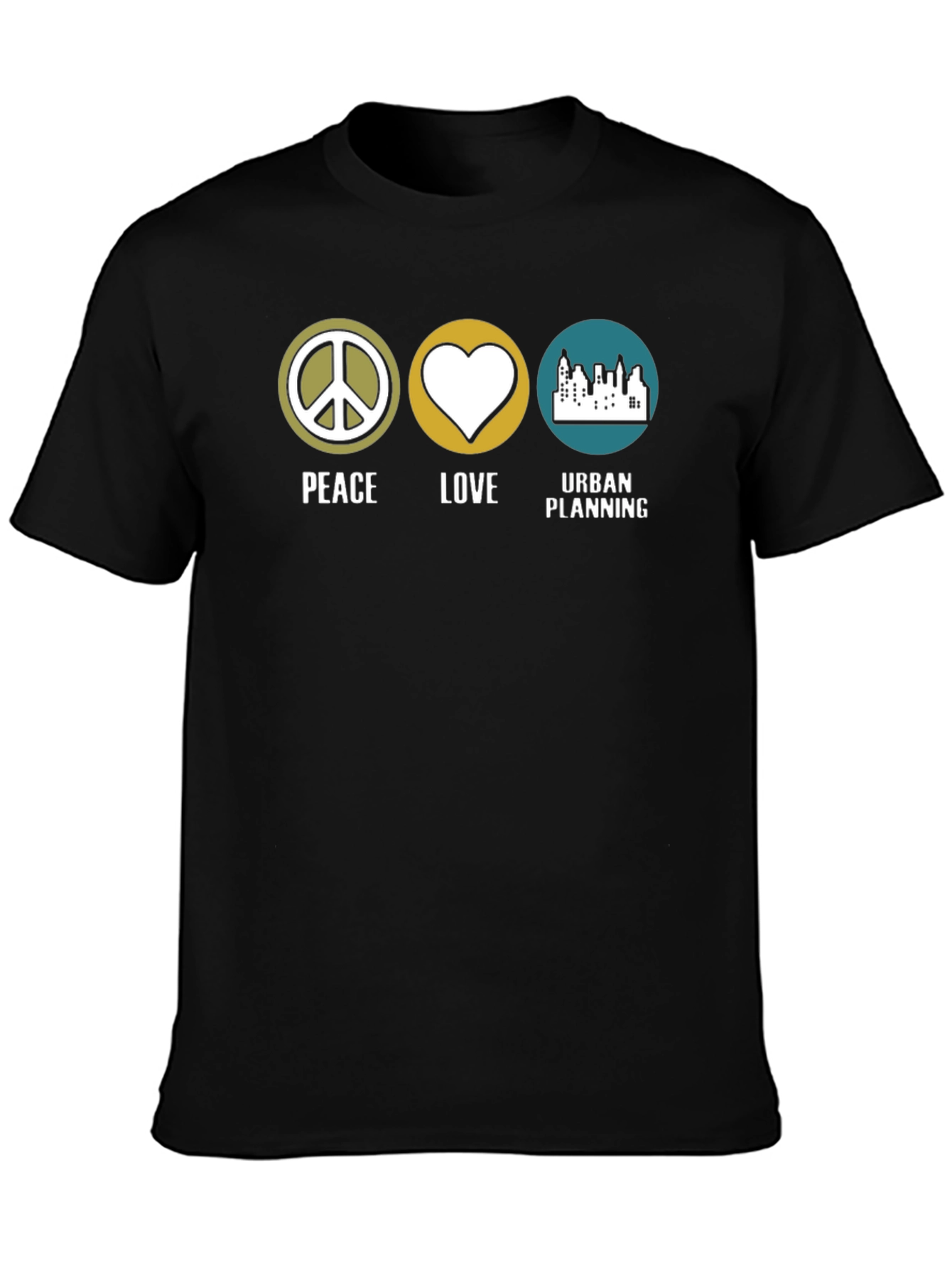 Peace Love Urban Planning Graphic Tee - Black