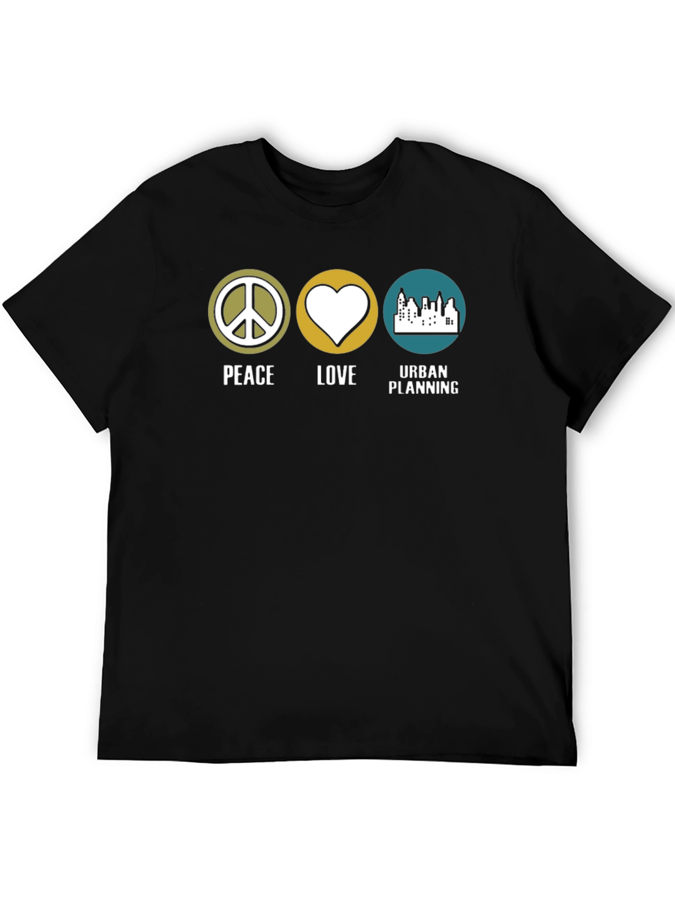 Peace Love Urban Planning Graphic Tee - Black