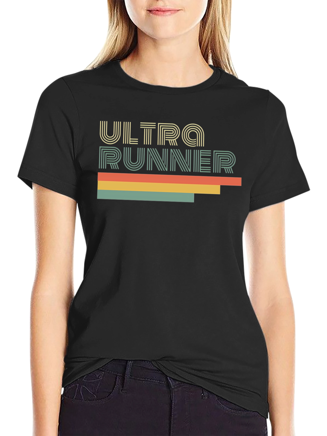 Ultra Runner Retro Style Black T-Shirt