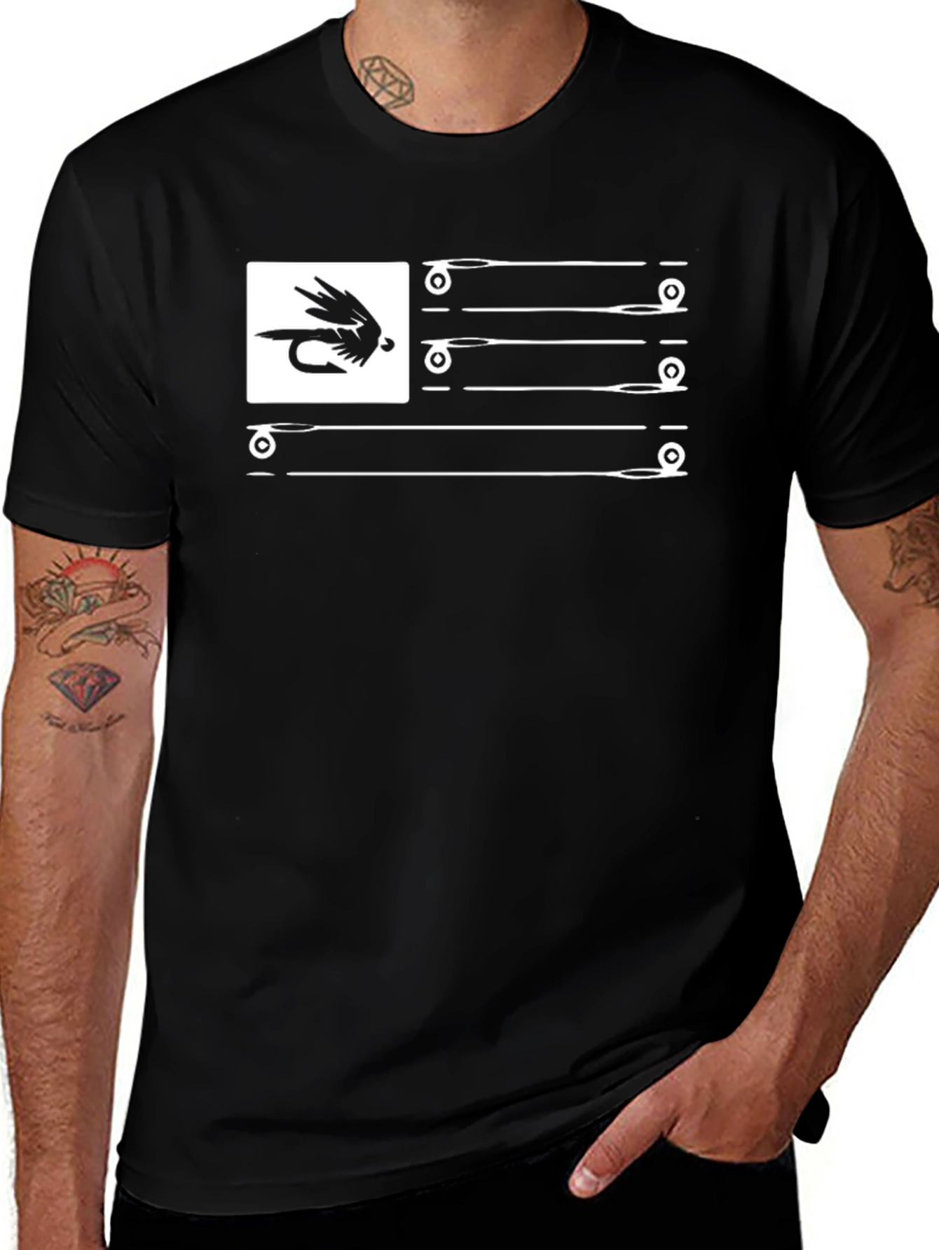 Fishing Fly USA Flag T-Shirt