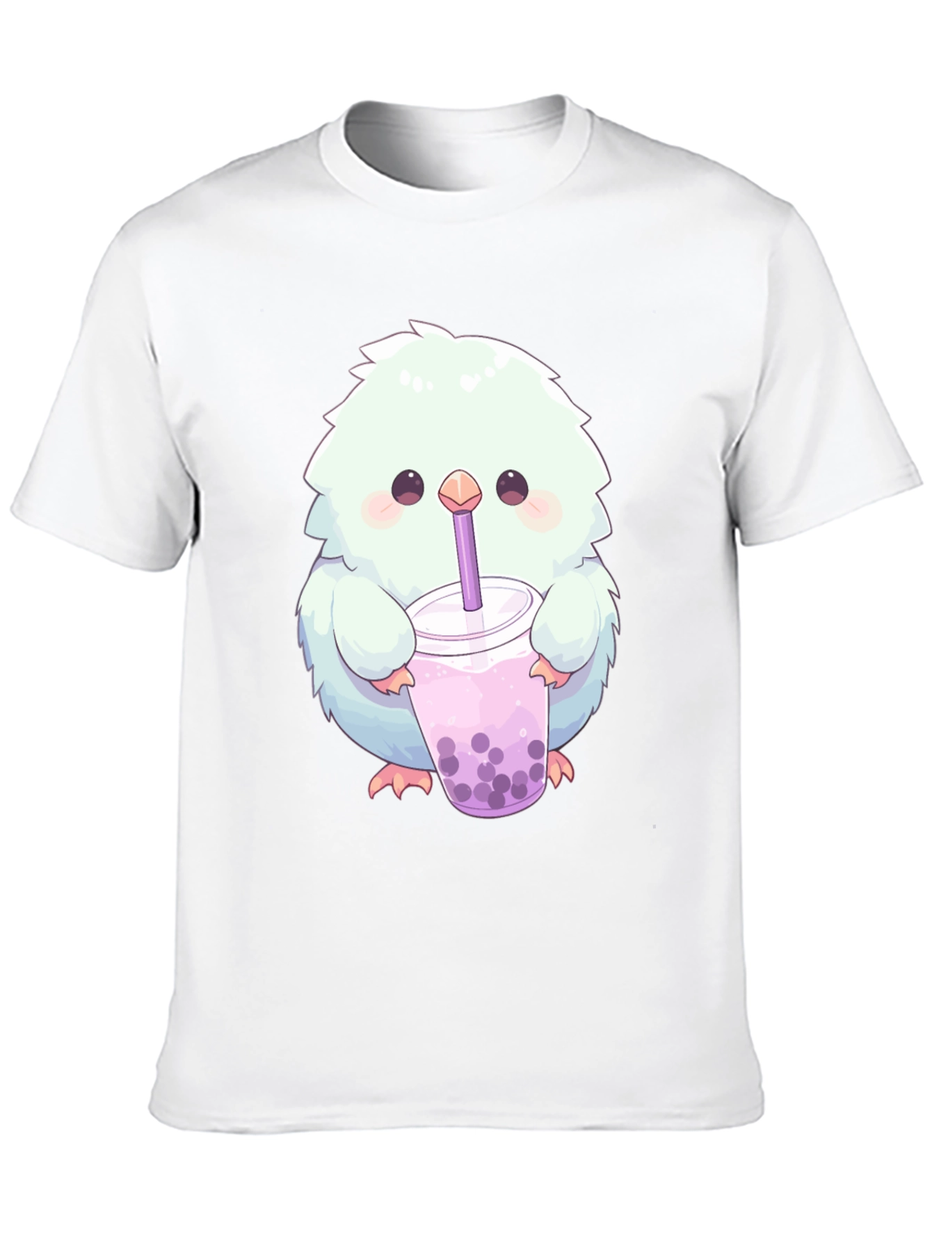 Cute Fluffy Creature Boba Tea Graphic T-Shirt