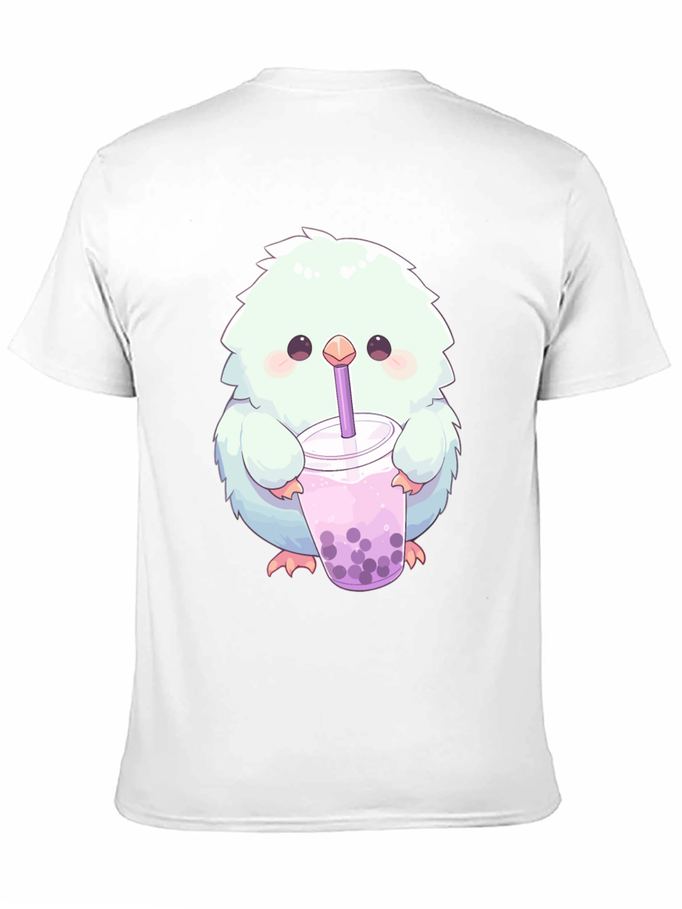 Cute Fluffy Creature Boba Tea Graphic T-Shirt