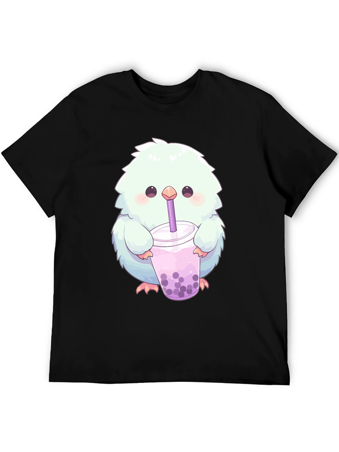 Cute Fluffy Creature Boba Tea Graphic T-Shirt