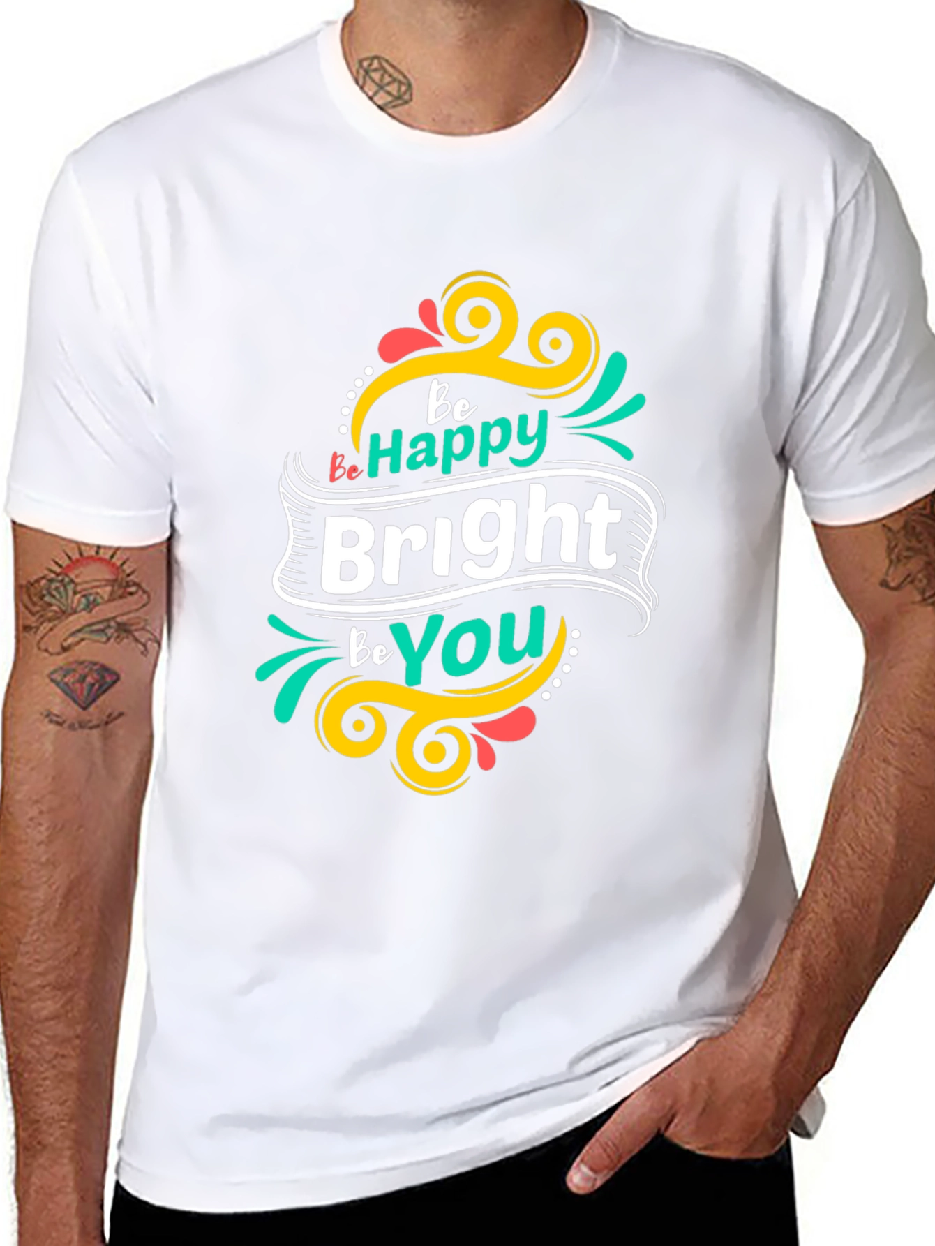 Be Happy Bright Be You Black T-Shirt