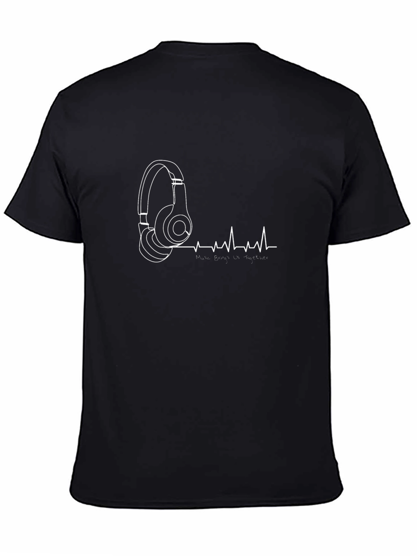 Music Lover Tee - Headphones & Heartbeat Graphic T-Shirt