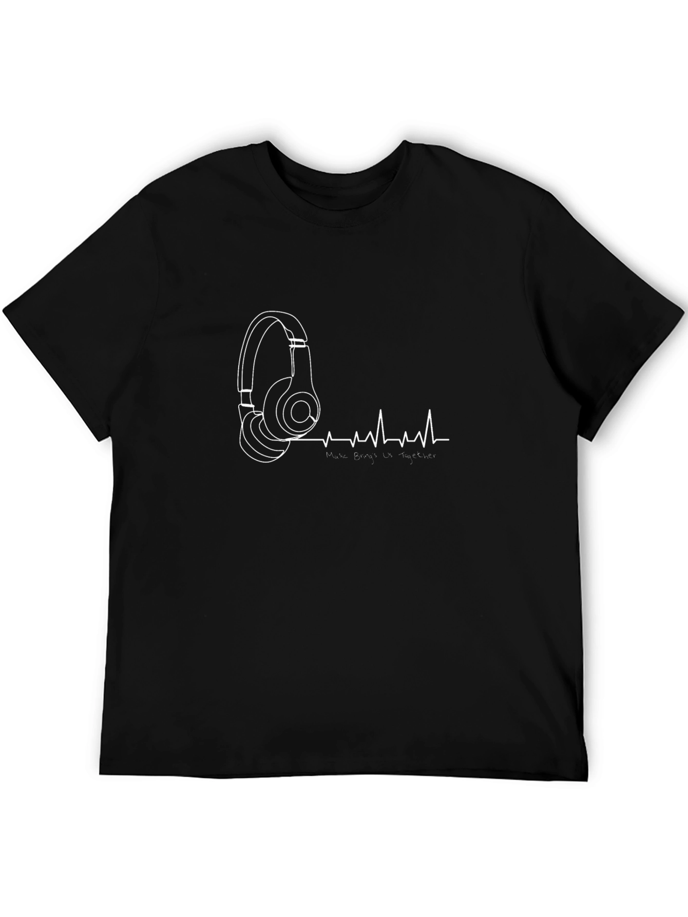 Music Lover Tee - Headphones & Heartbeat Graphic T-Shirt