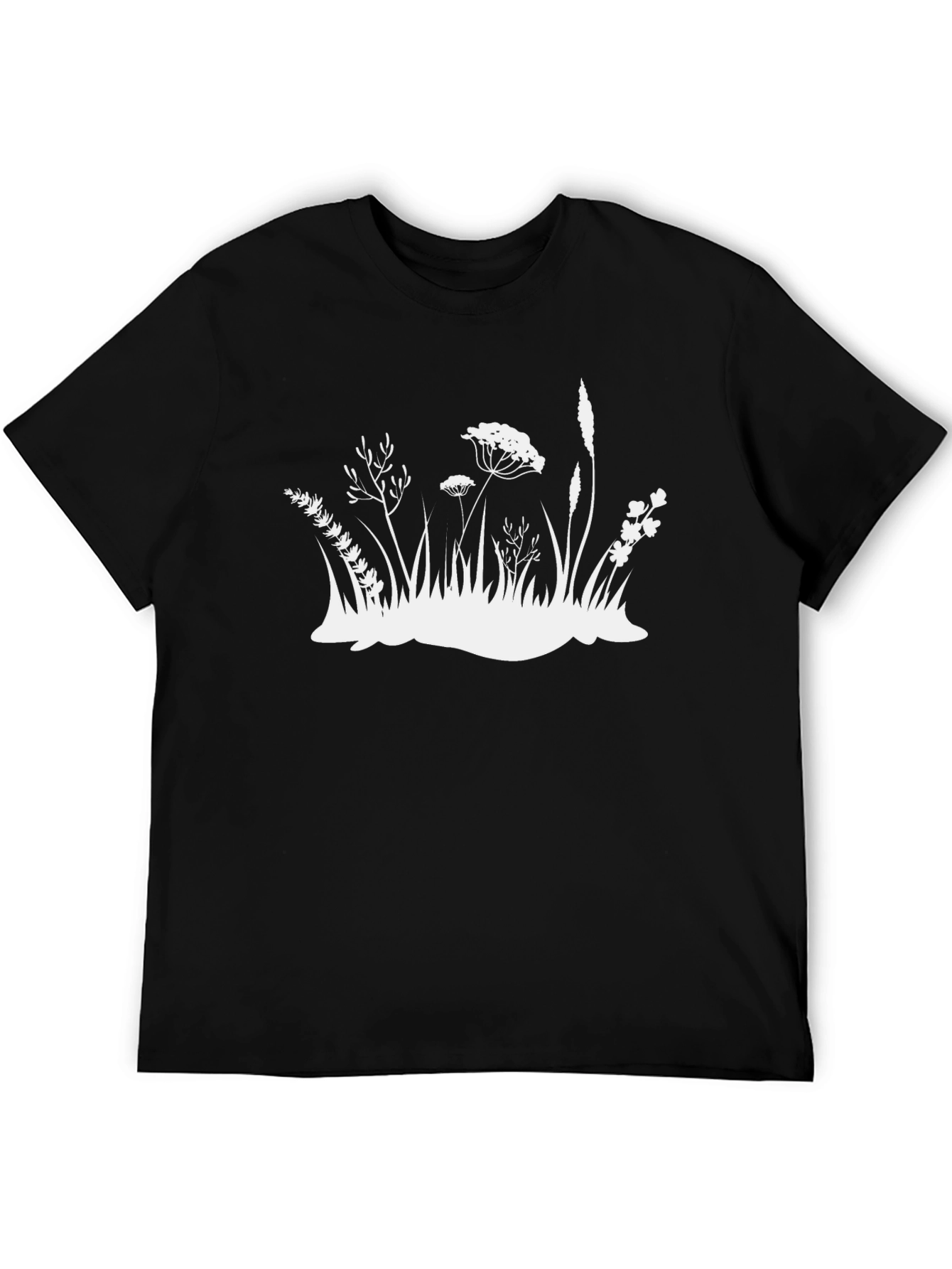 Floral Graphic Black T-Shirt - Nature Inspired Design