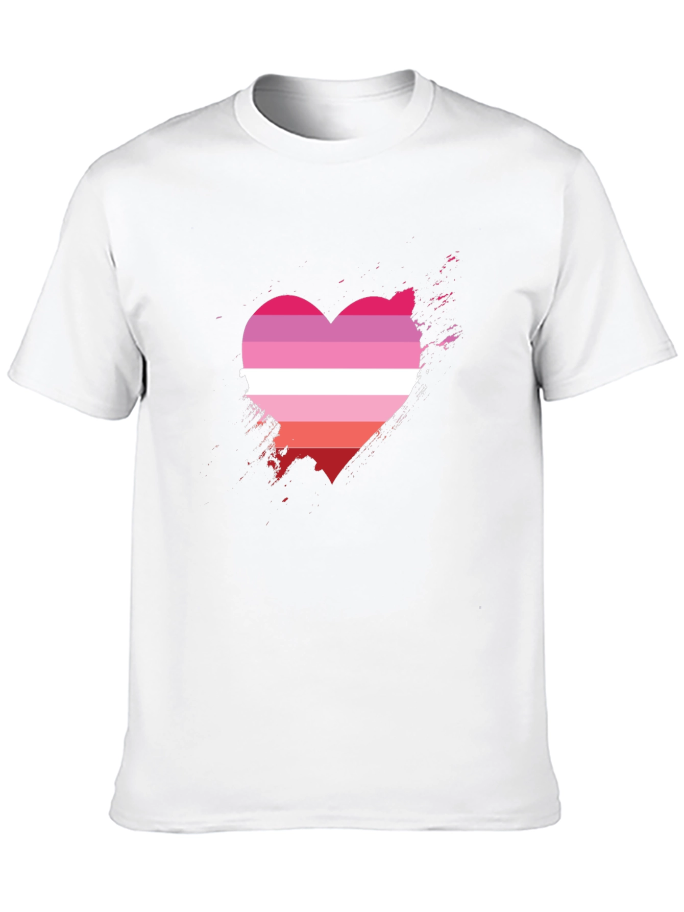 Lesbian Pride Heart T-Shirt - Grunge Graphic Tee
