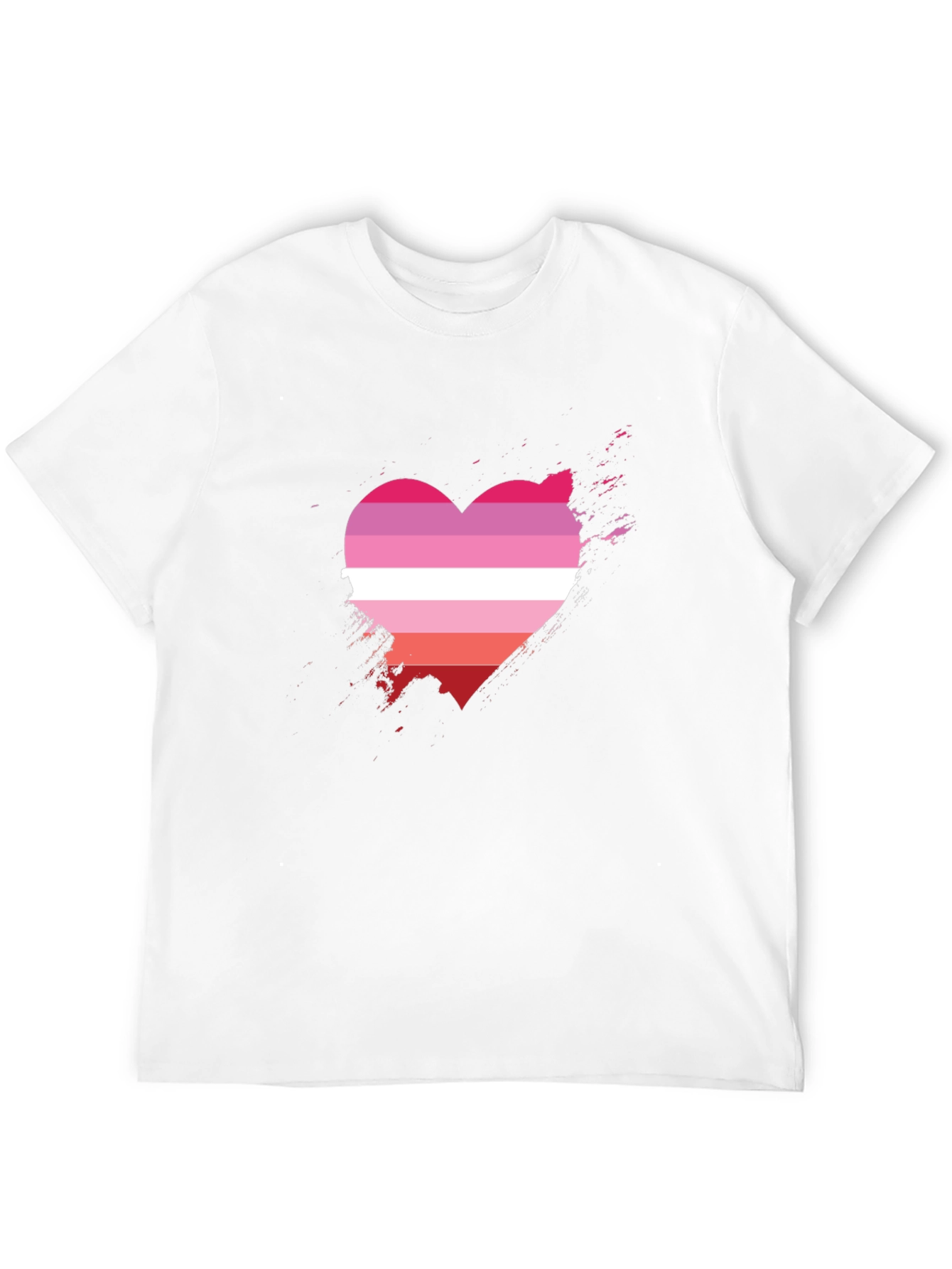 Lesbian Pride Heart T-Shirt - Grunge Graphic Tee