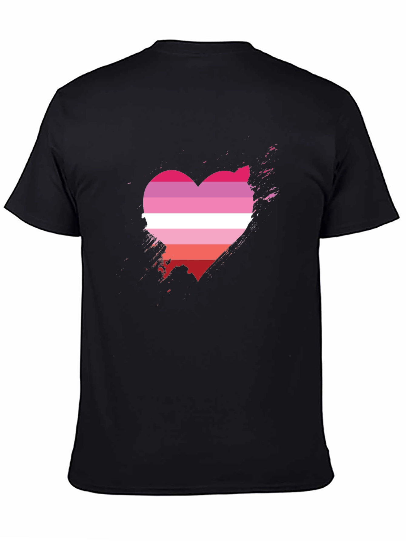 Lesbian Pride Heart T-Shirt - Grunge Graphic Tee