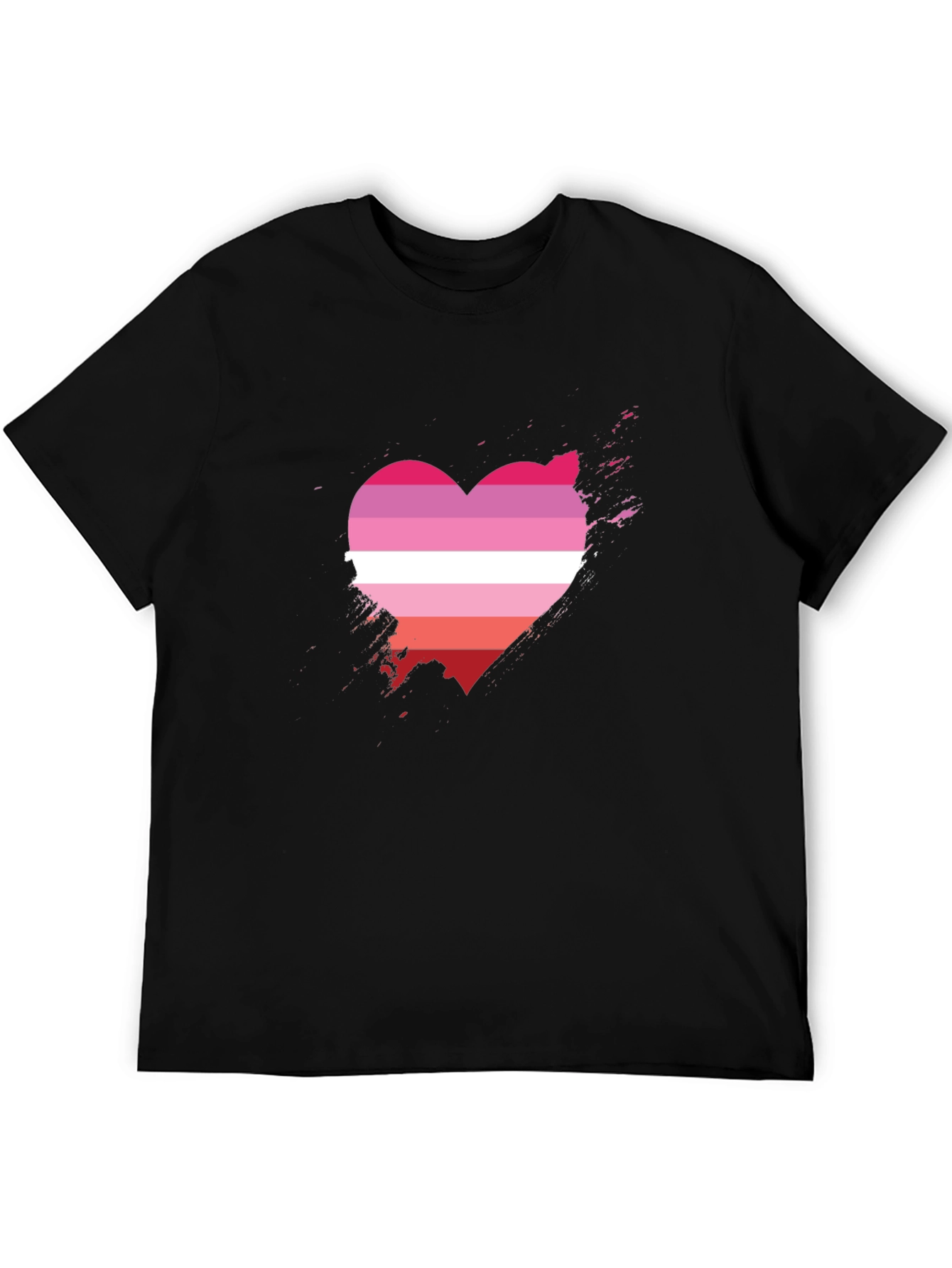 Lesbian Pride Heart T-Shirt - Grunge Graphic Tee