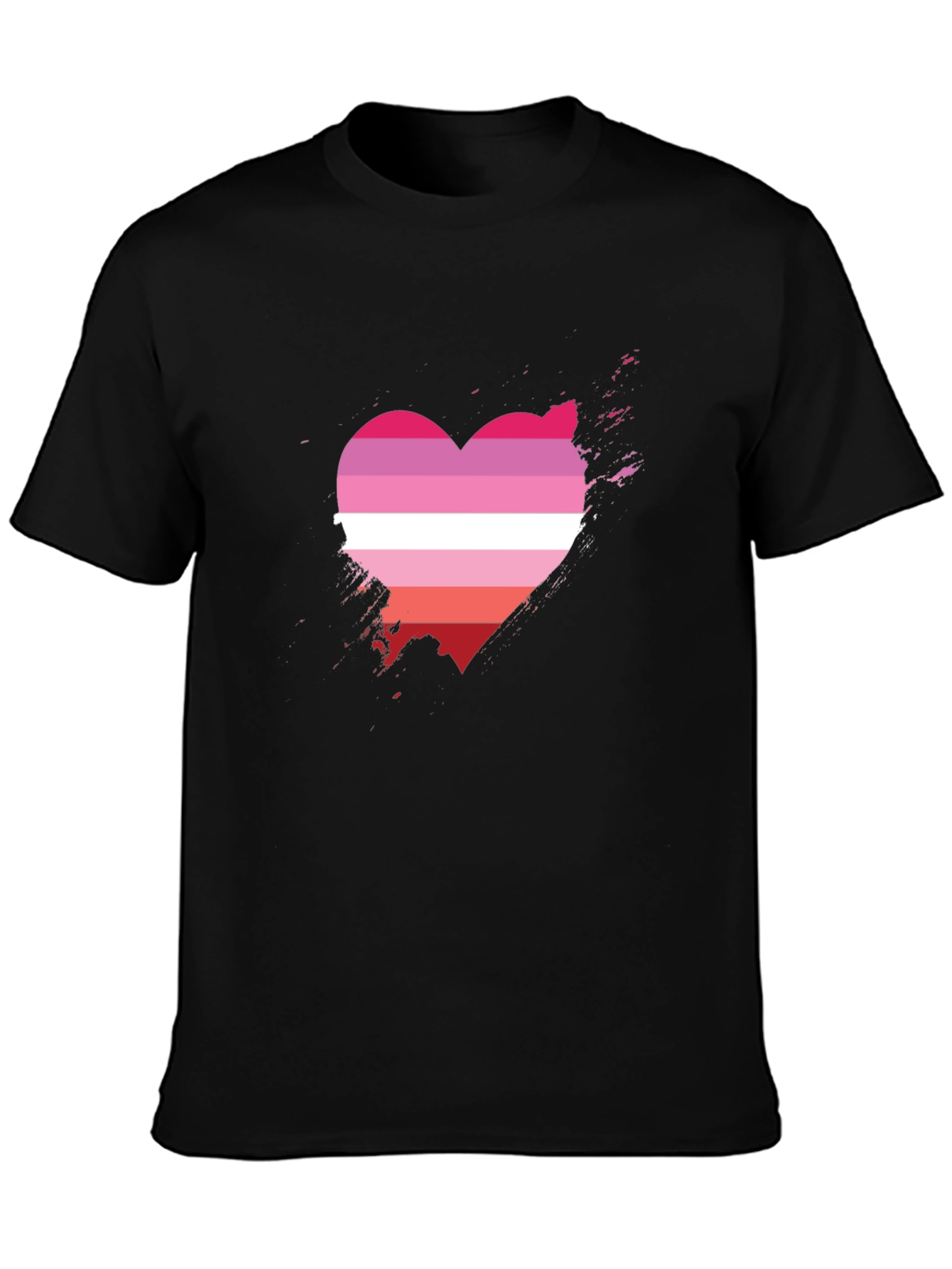 Lesbian Pride Heart T-Shirt - Grunge Graphic Tee
