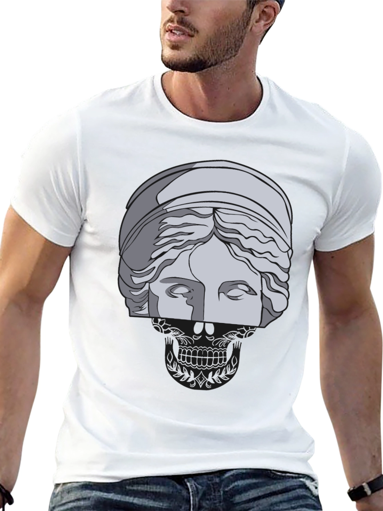 Statue Graphic Black T-Shirt