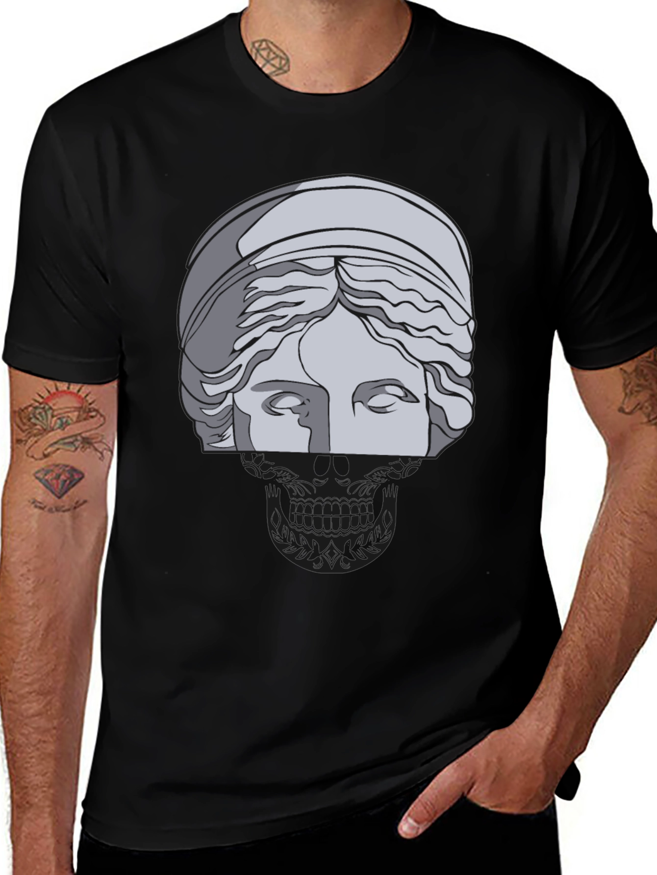 Statue Graphic Black T-Shirt