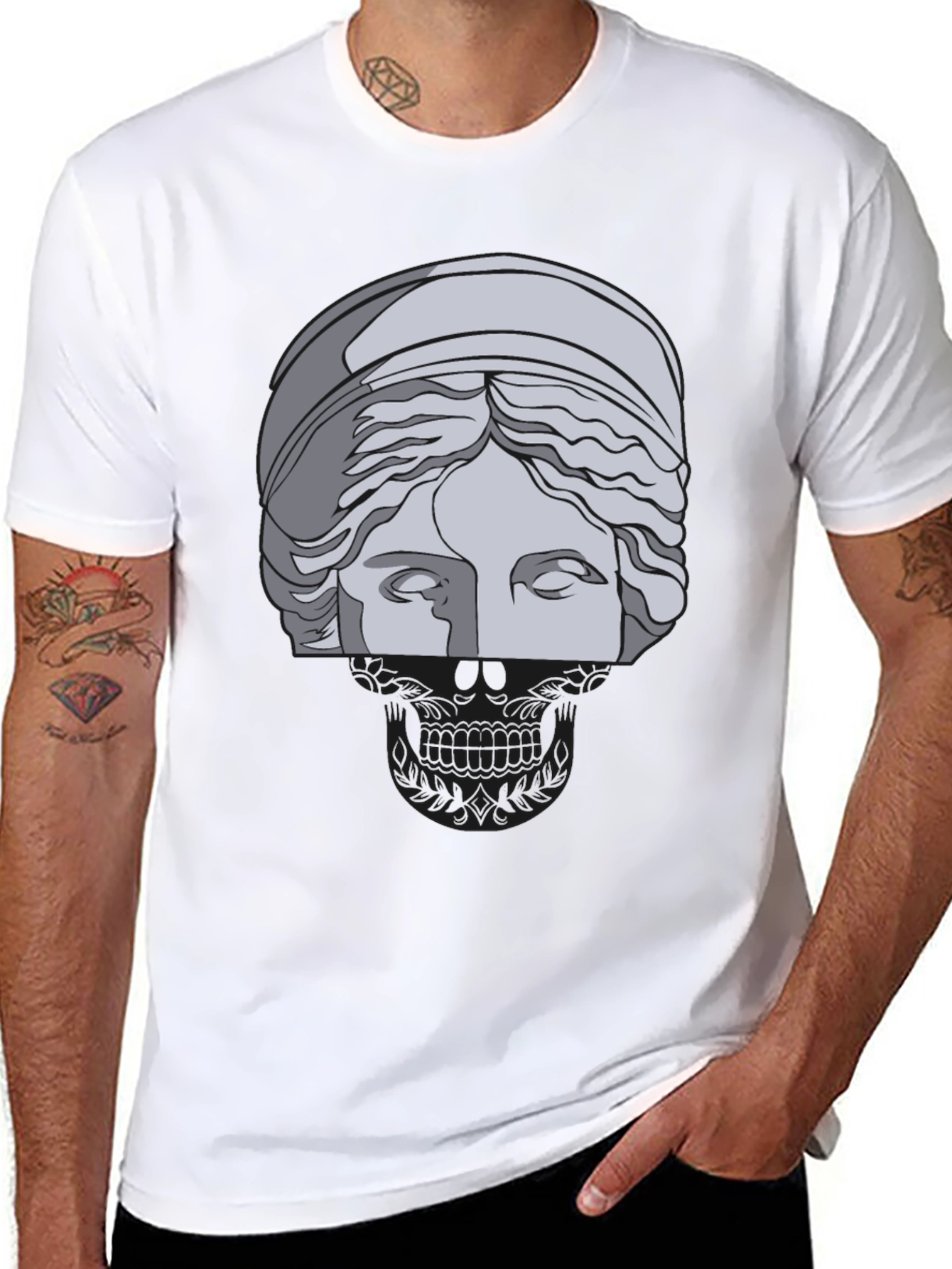 Statue Graphic Black T-Shirt