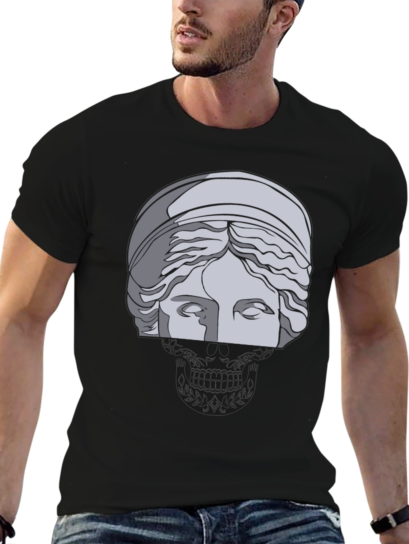 Statue Graphic Black T-Shirt