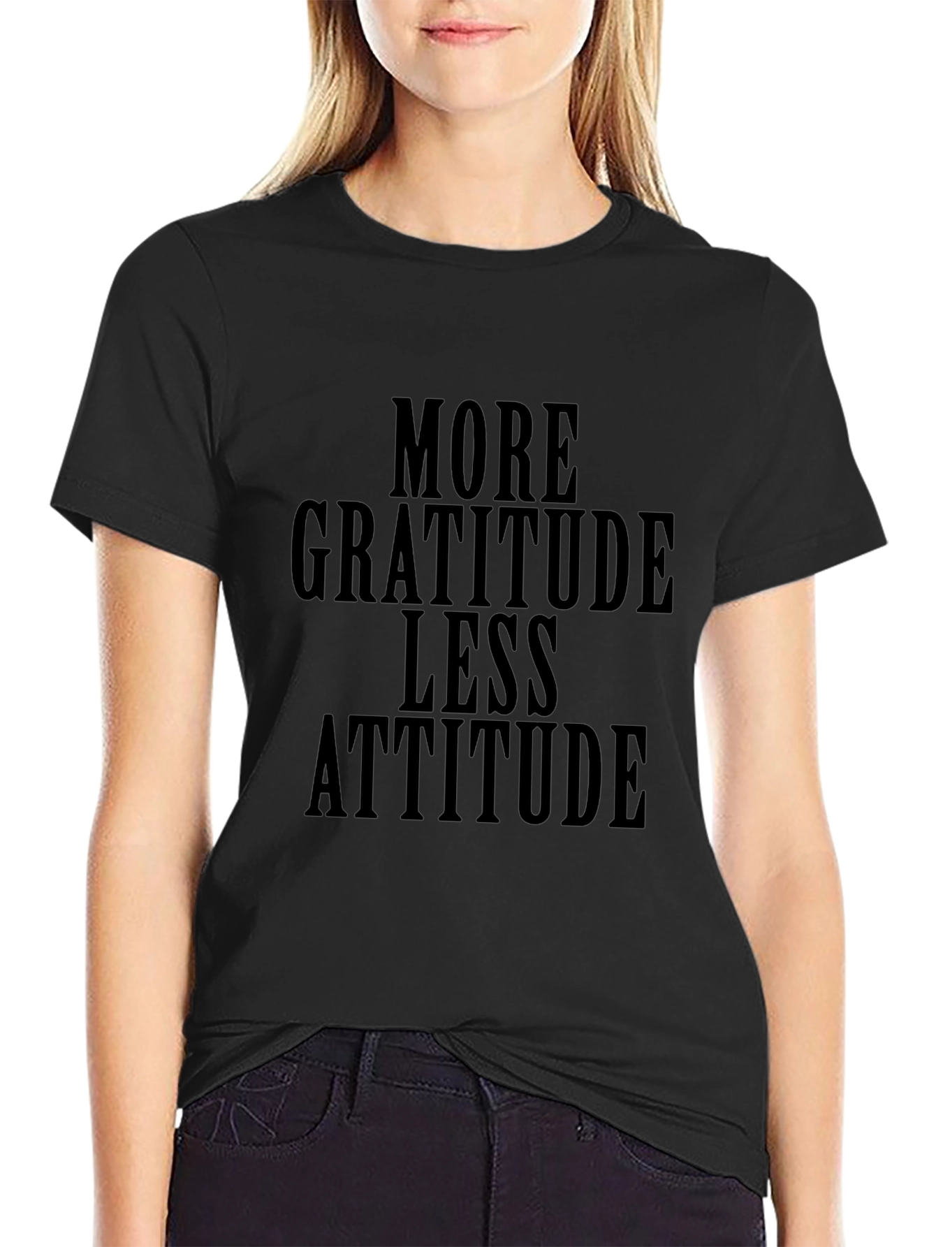 Gratitude Attitude Black Graphic Tee