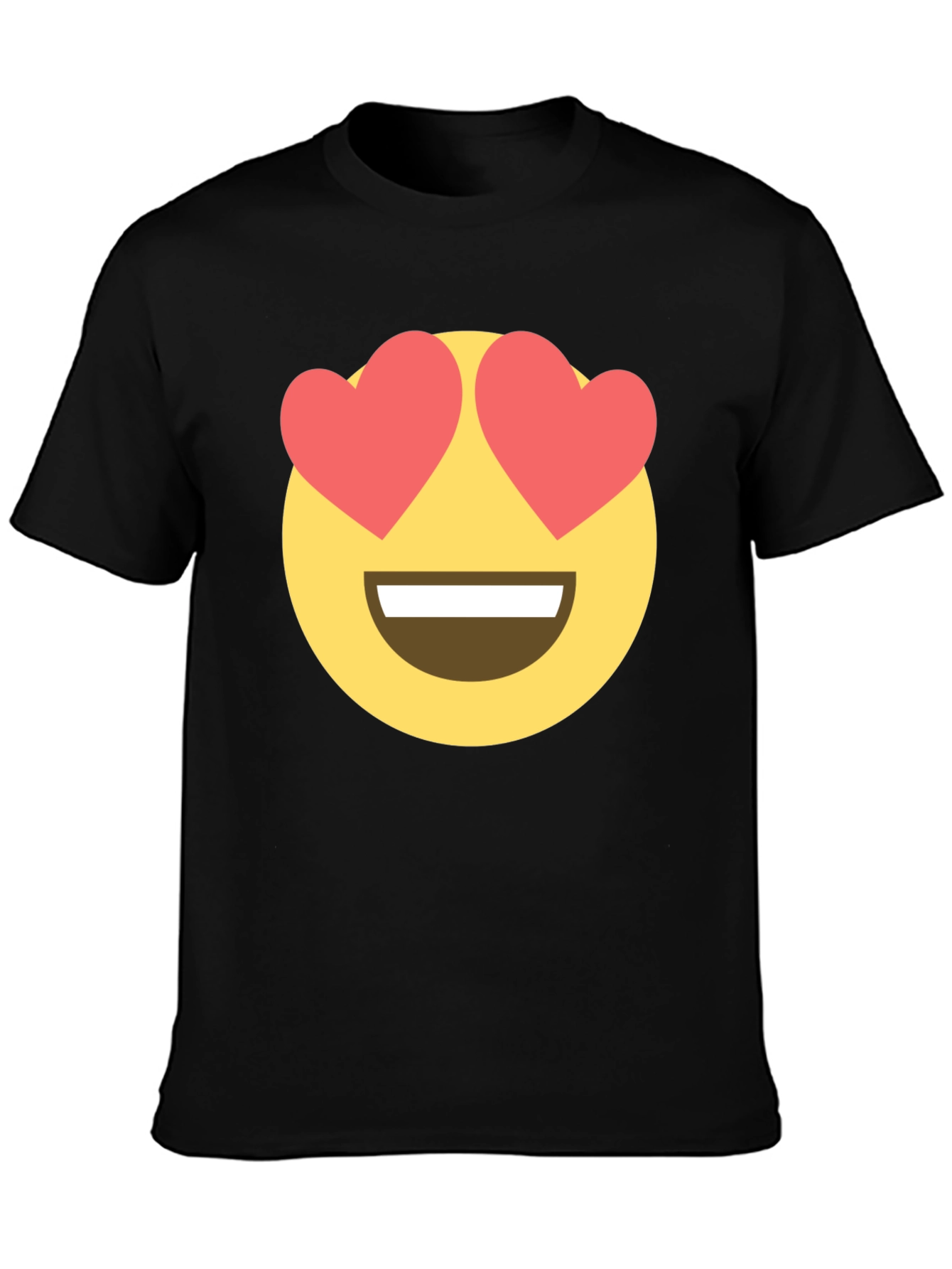 Emoji Love Eyes Black T-Shirt
