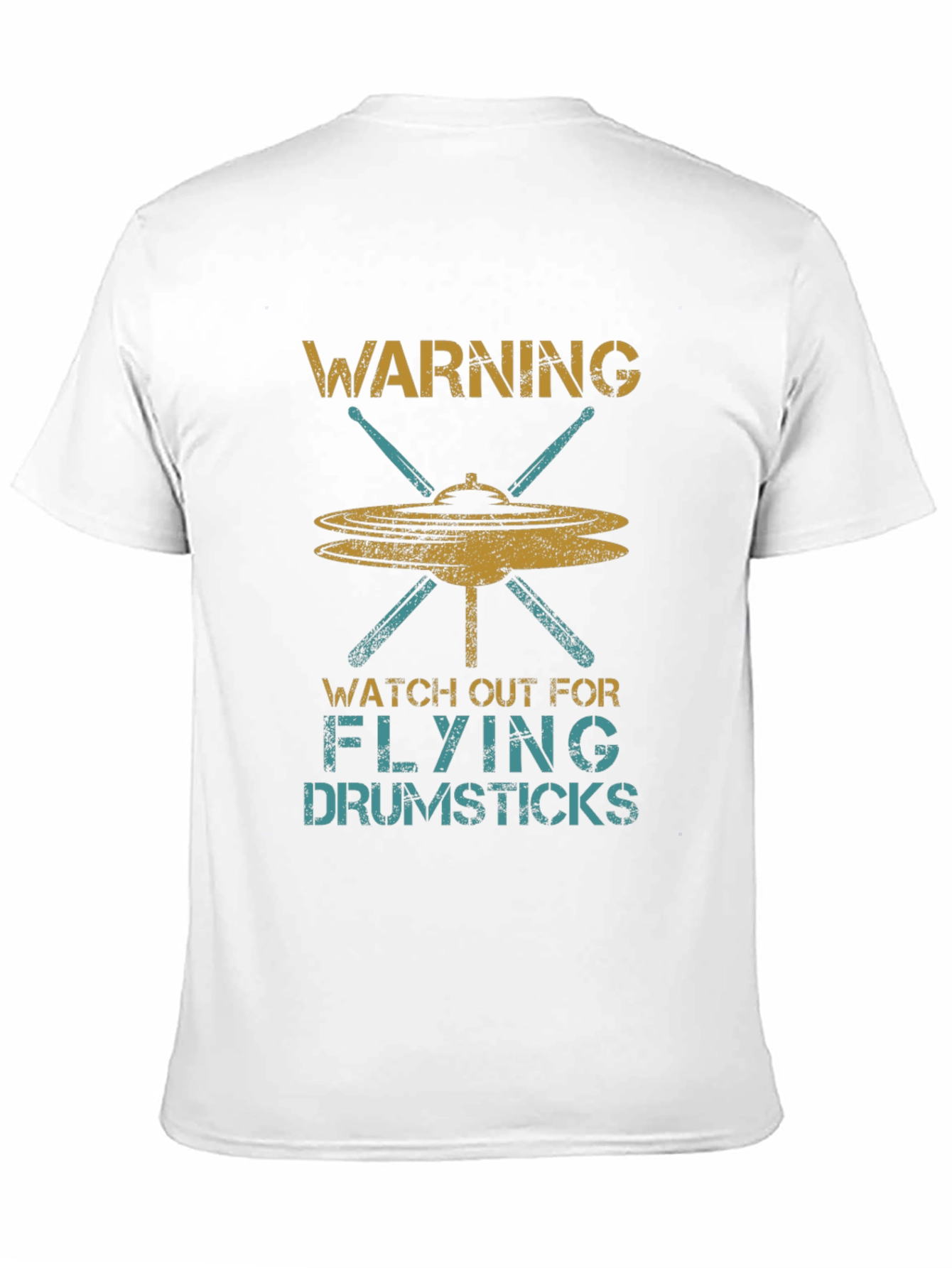 Warning Flying Drumsticks Graphic T-Shirt