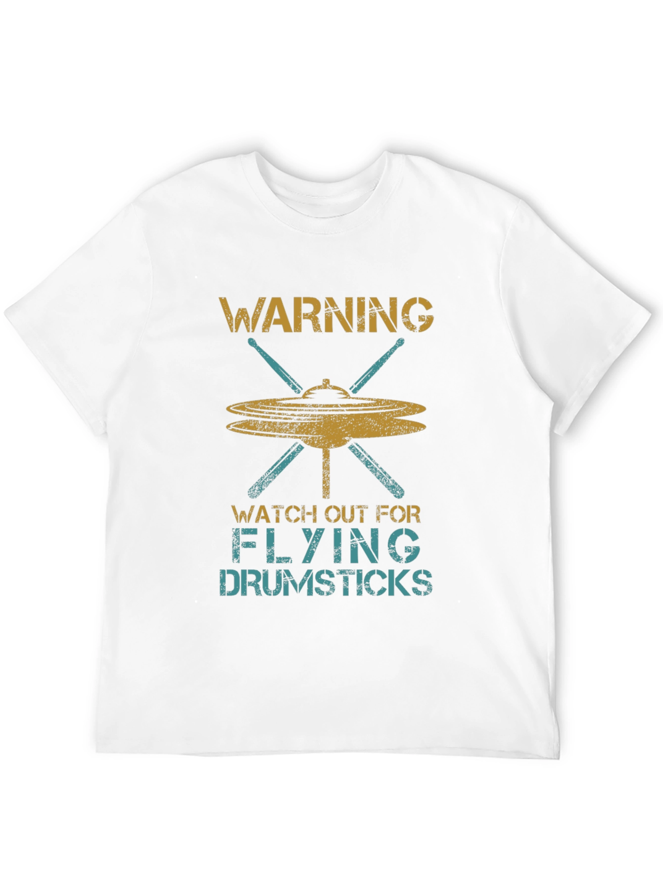 Warning Flying Drumsticks Graphic T-Shirt