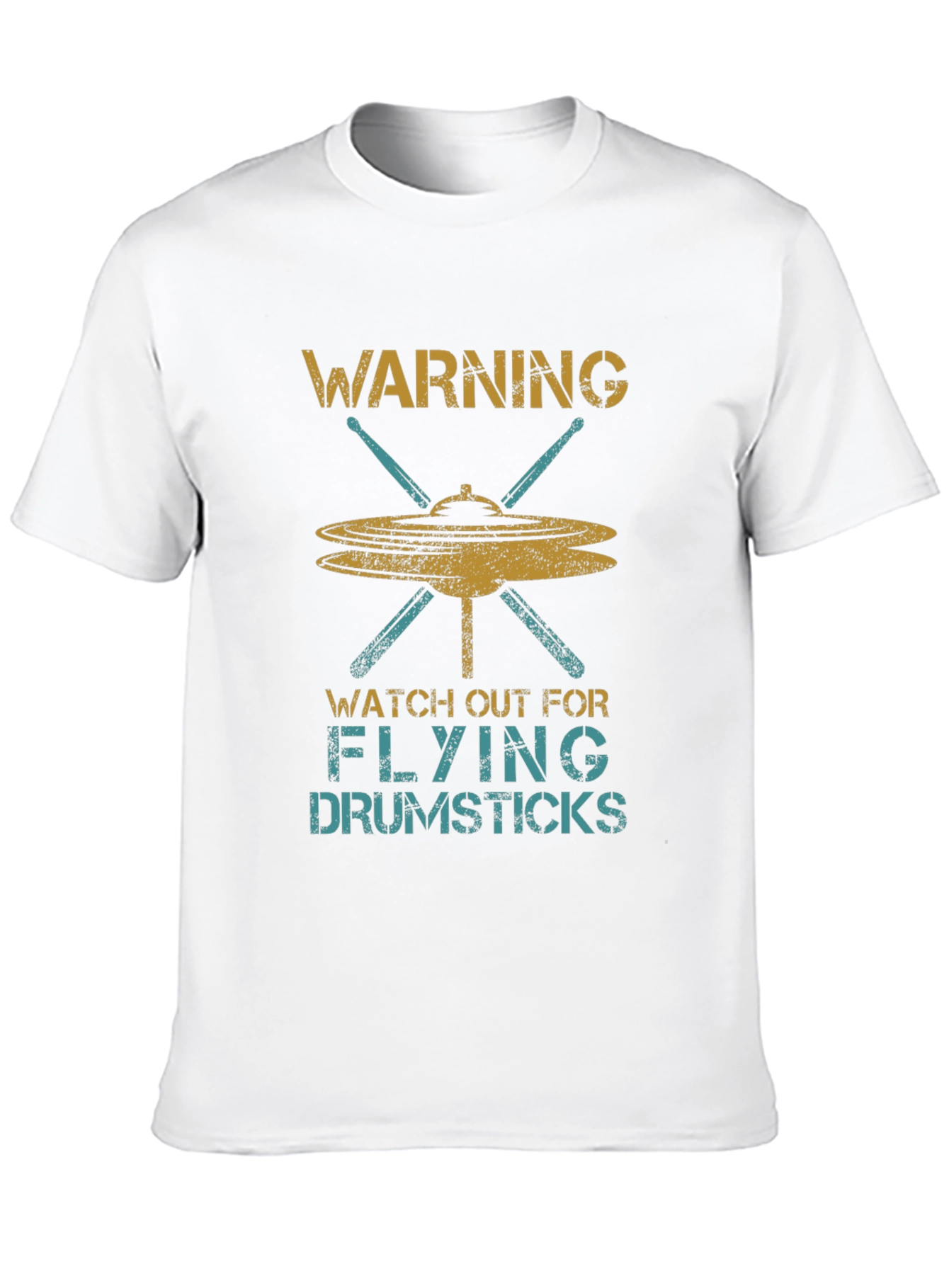 Warning Flying Drumsticks Graphic T-Shirt