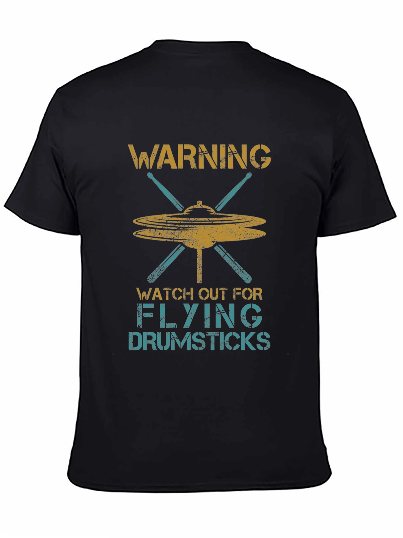 Warning Flying Drumsticks Graphic T-Shirt