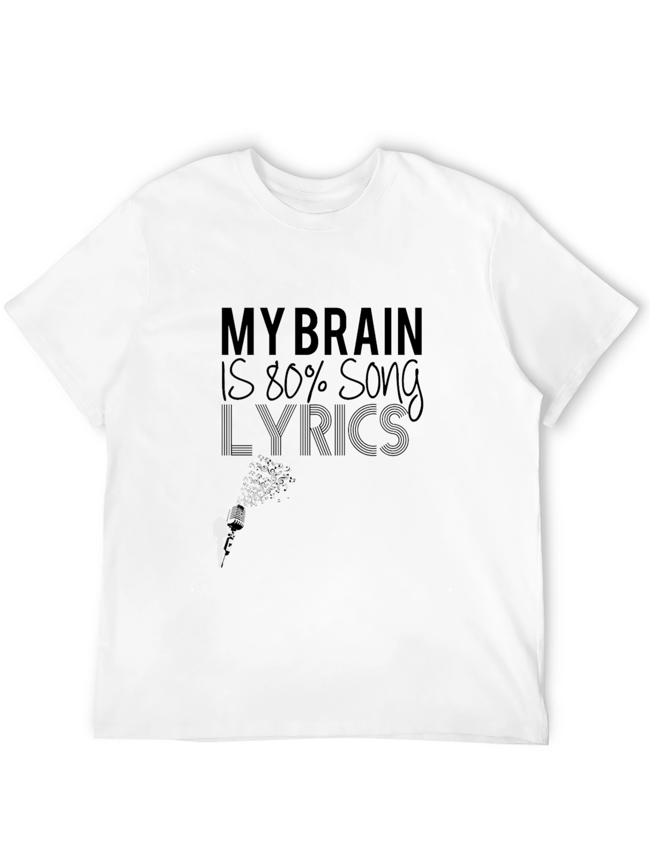 My Brain Song Lyrics Black T-Shirt