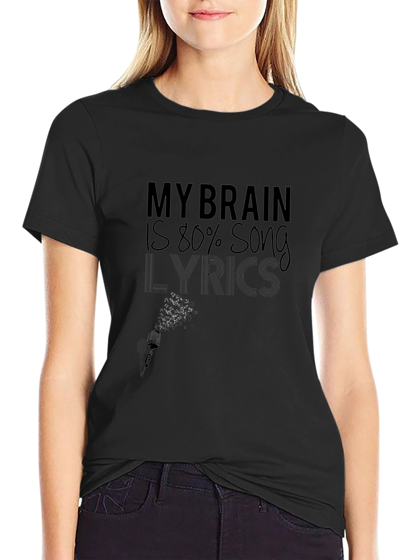 My Brain Song Lyrics Black T-Shirt