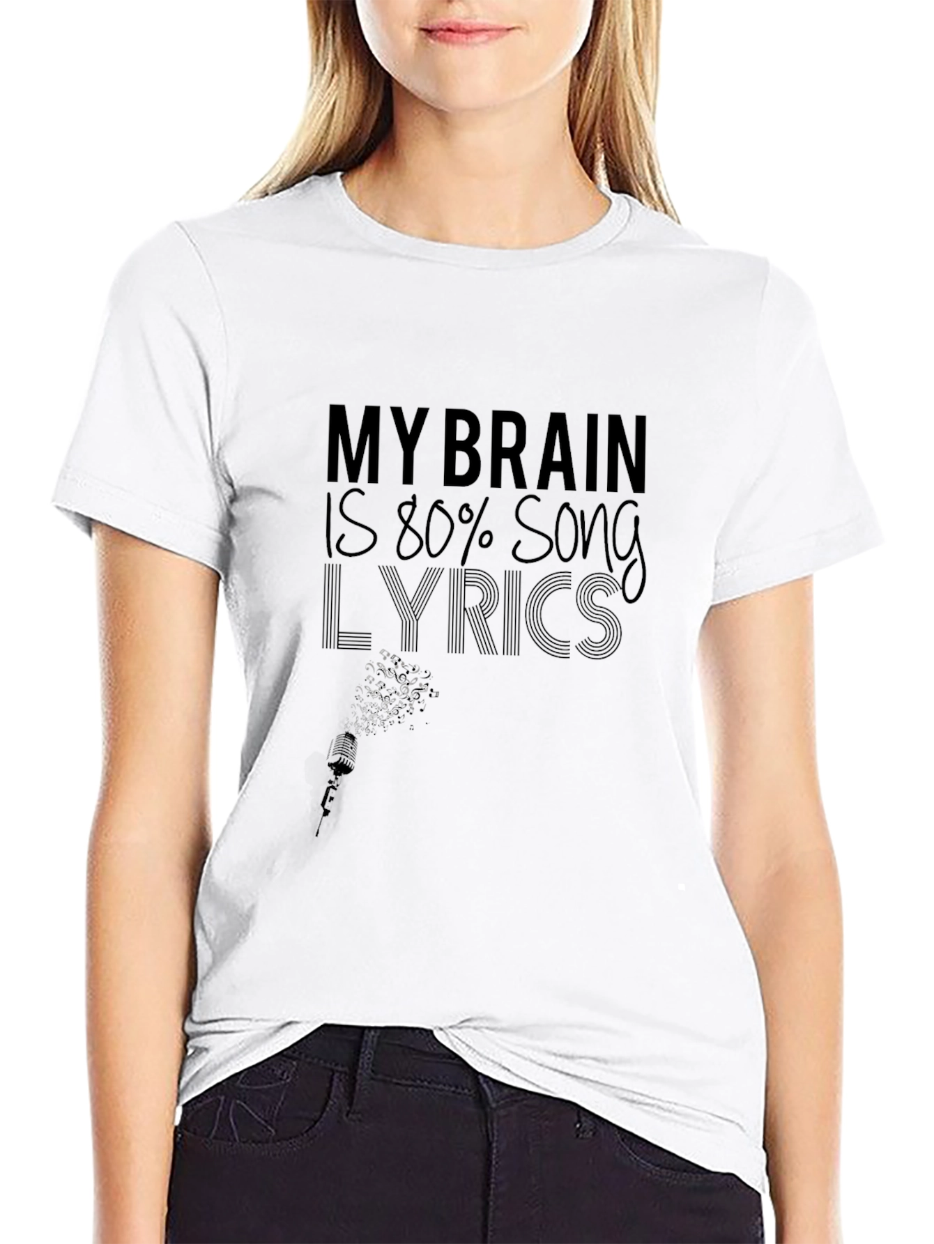 My Brain Song Lyrics Black T-Shirt