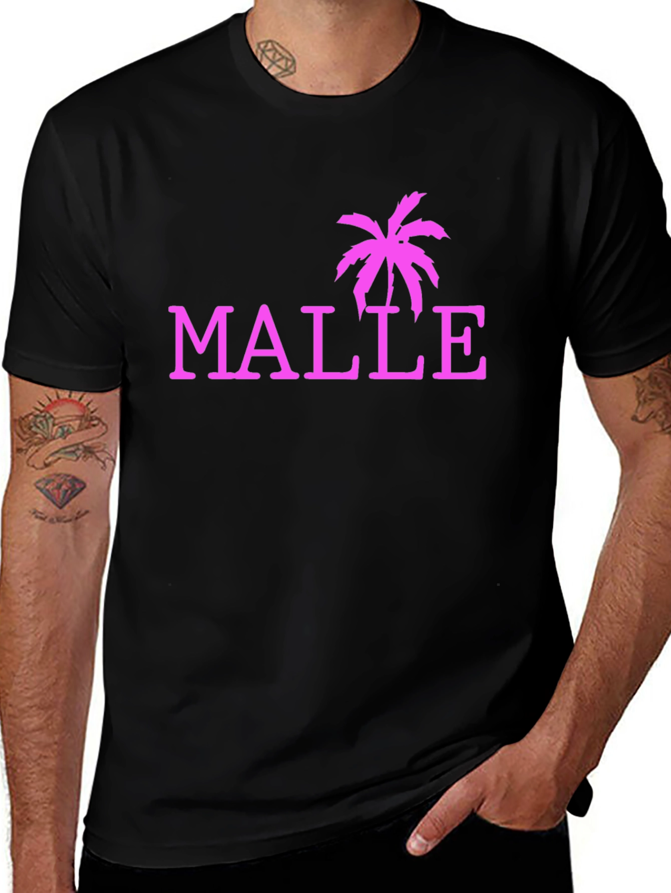Malle Palm Tree Graphic Tee - Black Casual Shirt
