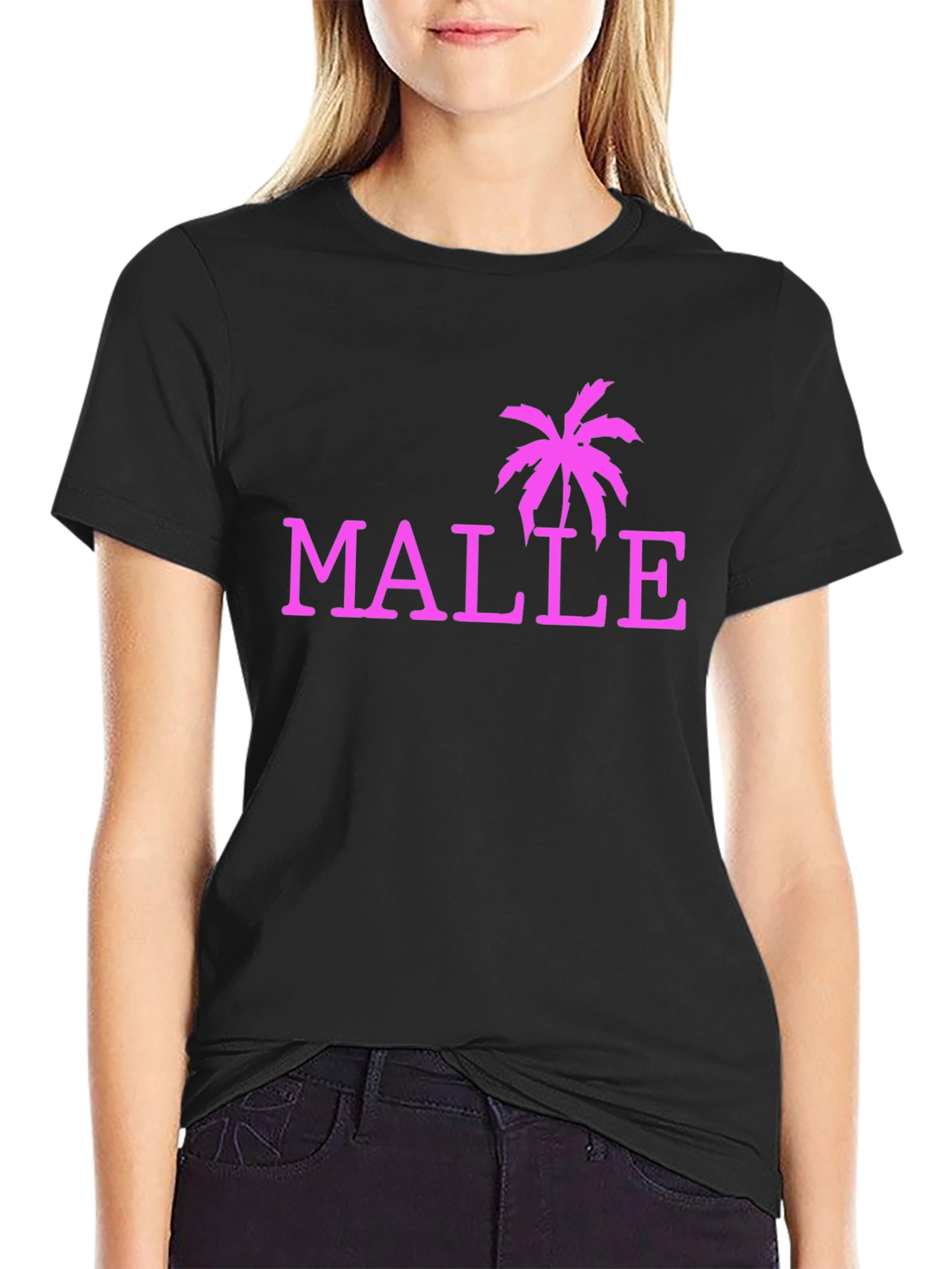 Malle Palm Tree Graphic Tee - Black Casual Shirt