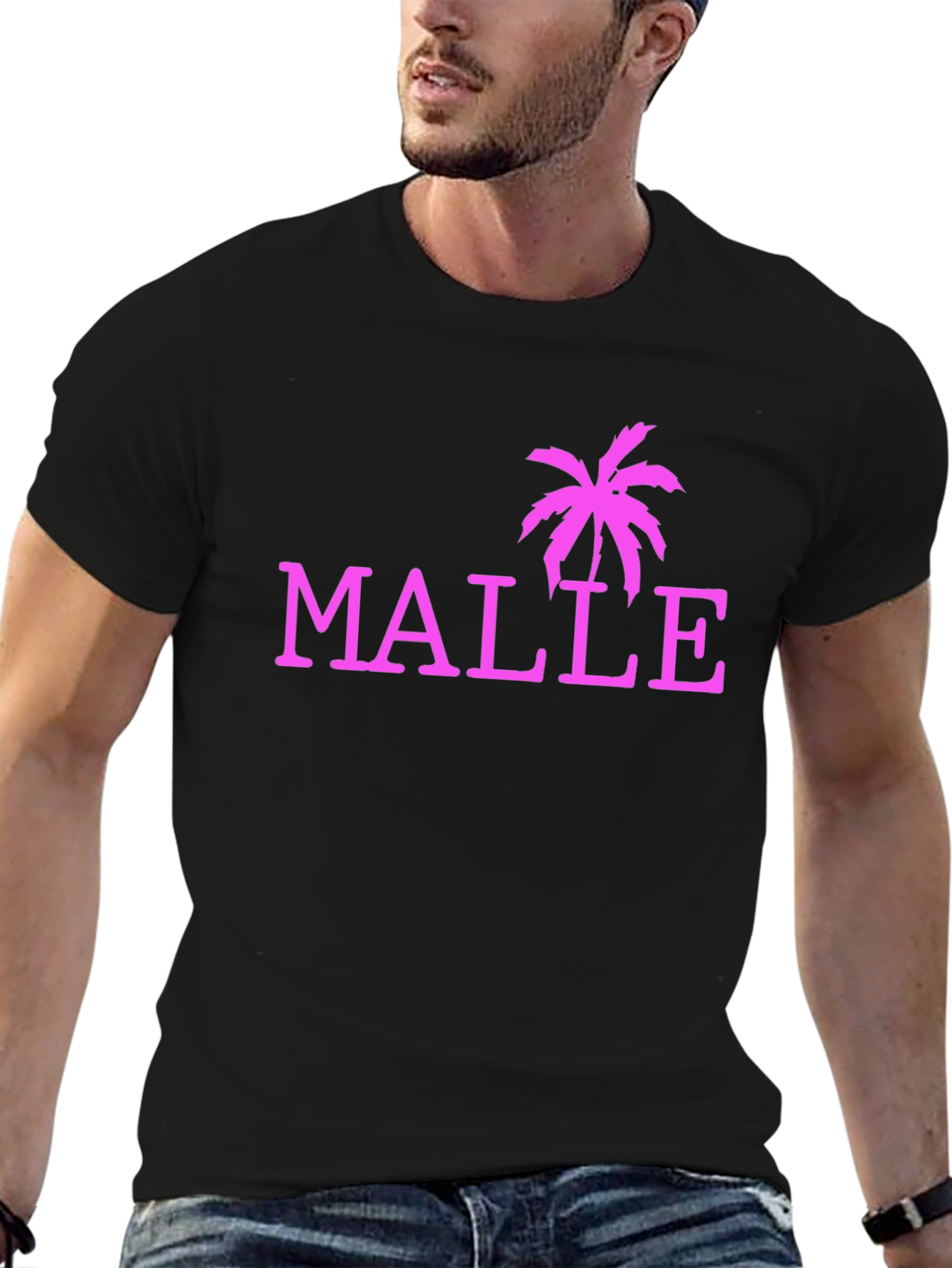 Malle Palm Tree Graphic Tee - Black Casual Shirt
