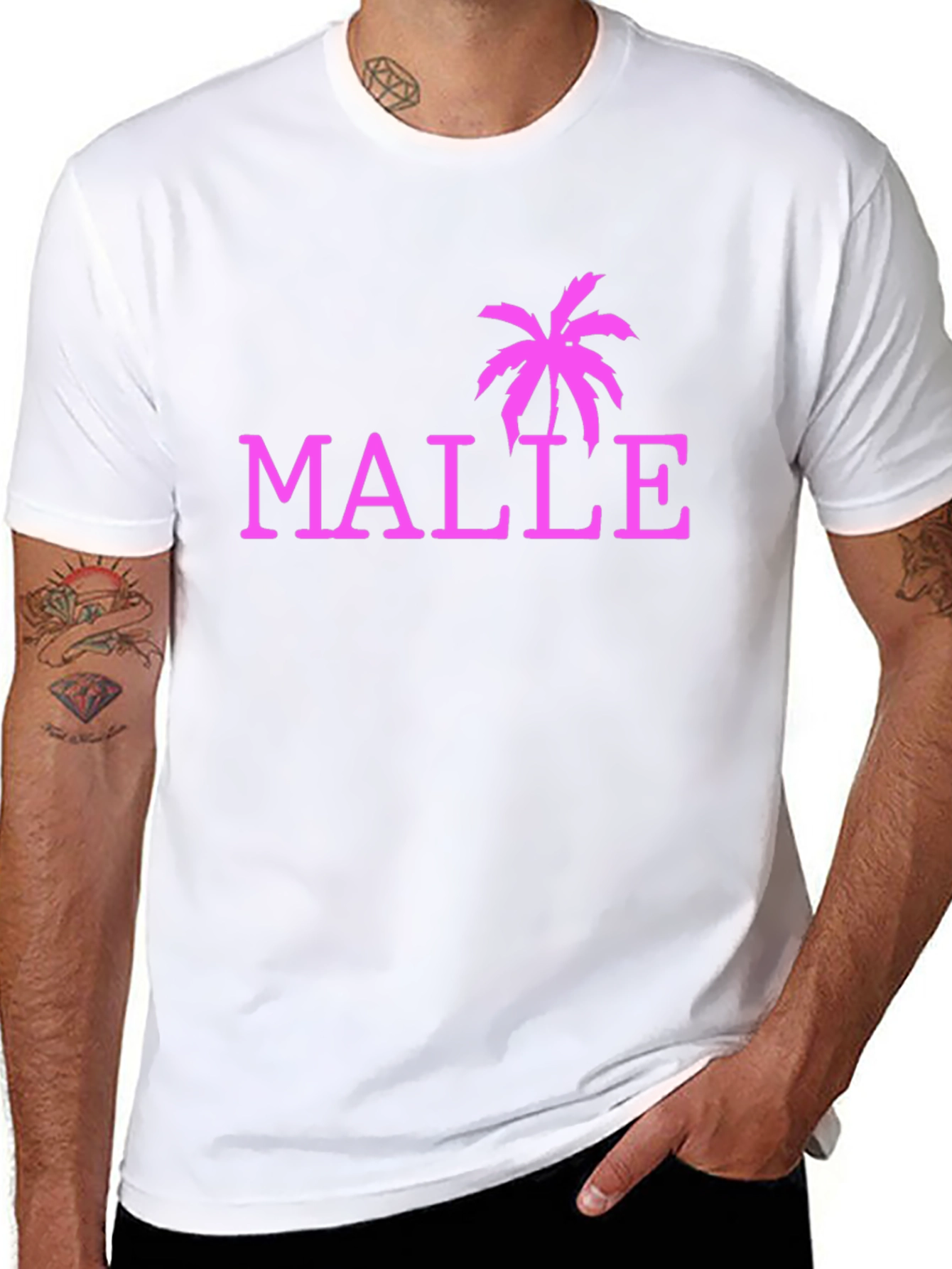 Malle Palm Tree Graphic Tee - Black Casual Shirt