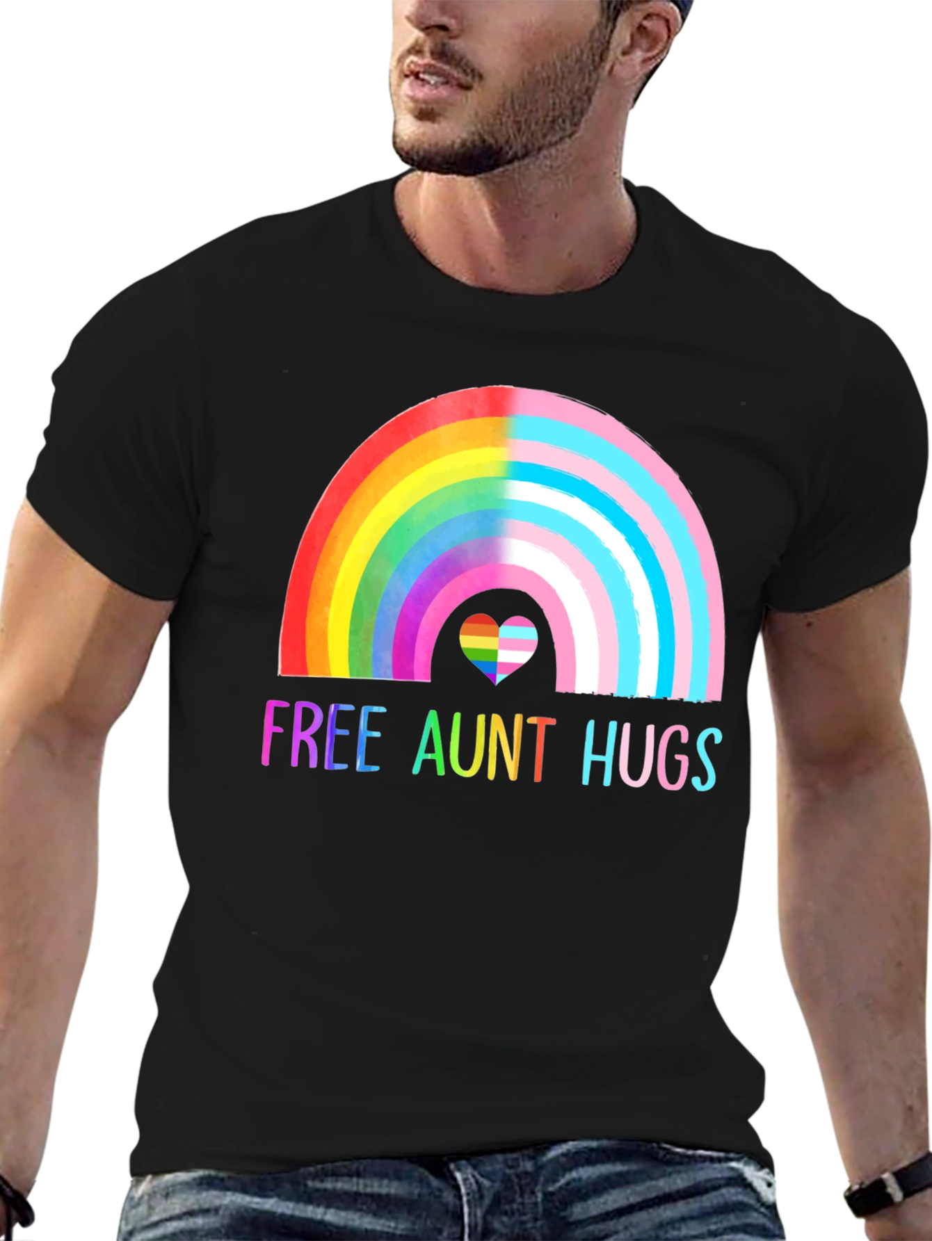 Free Aunt Hugs Pride T-Shirt LGBT Rainbow Tee