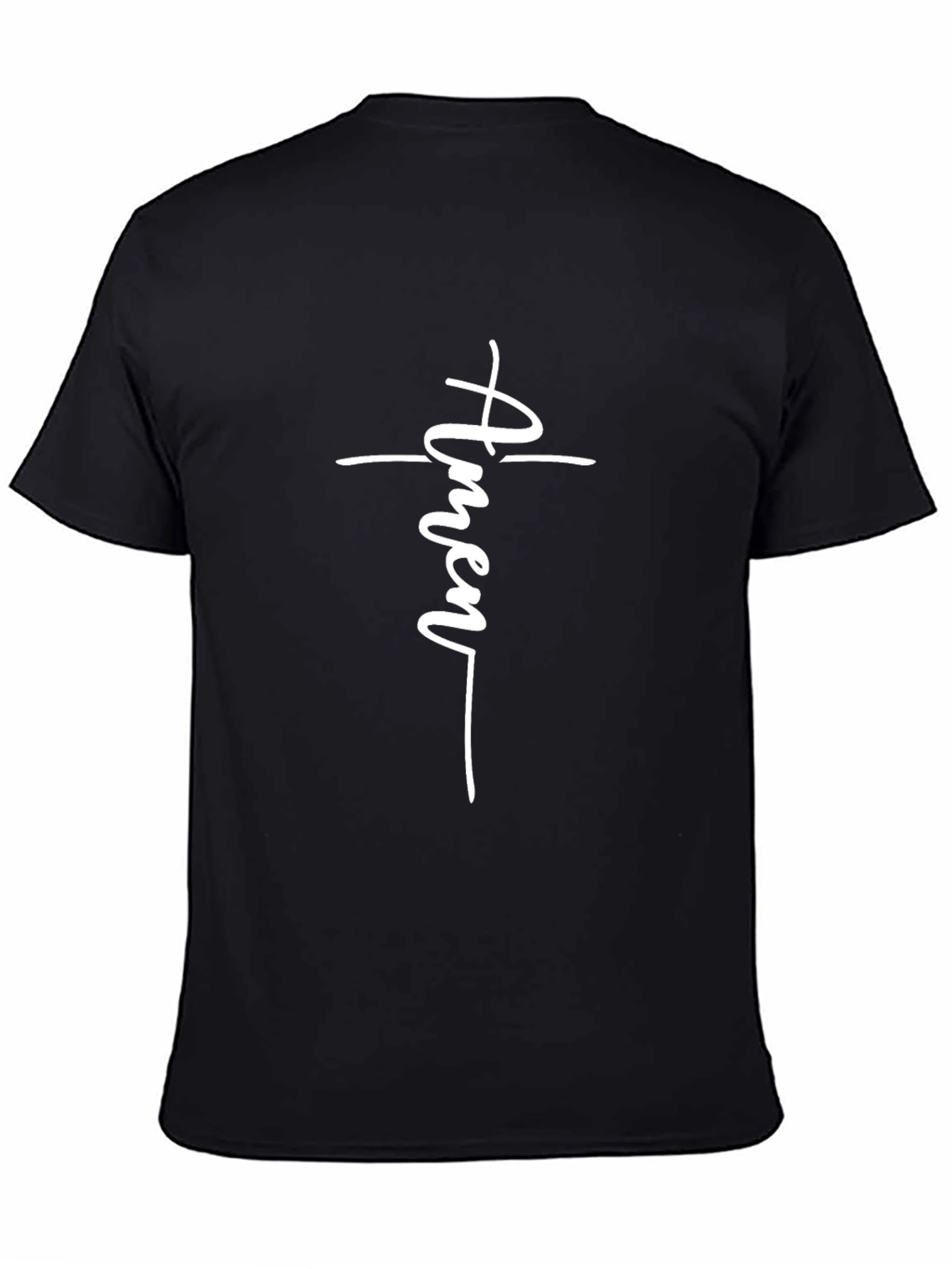 Amen Cross Graphic T-Shirt - Black Christian Tee